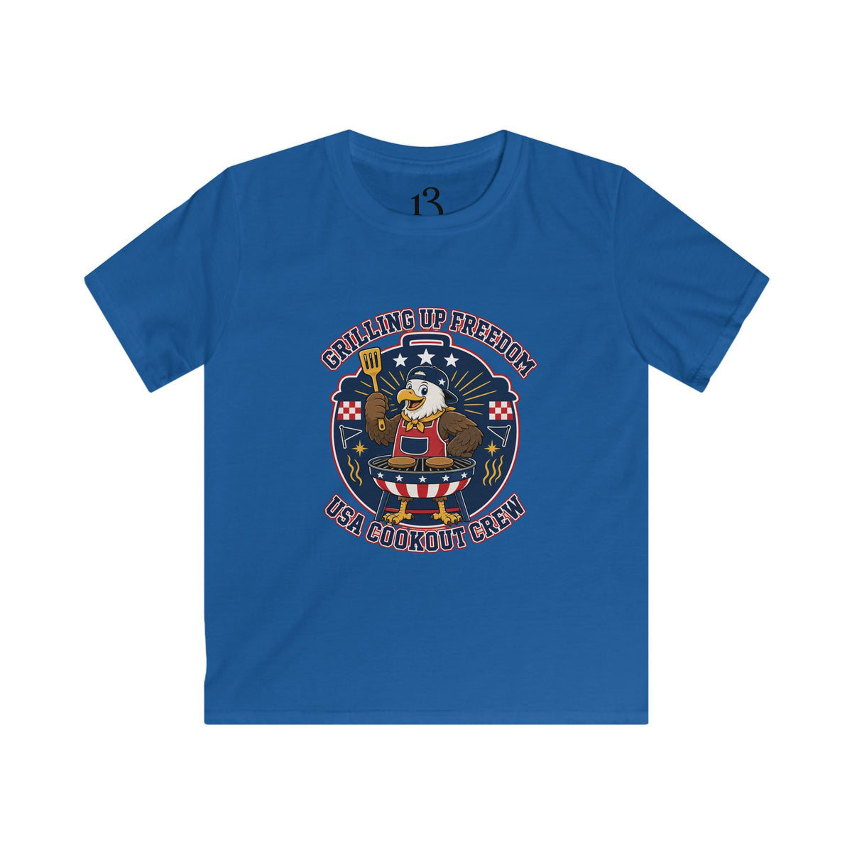Kids T‑Shirt — "Grilling Up Freedom" USA Cookout Crew Patriotic BBQ Tee