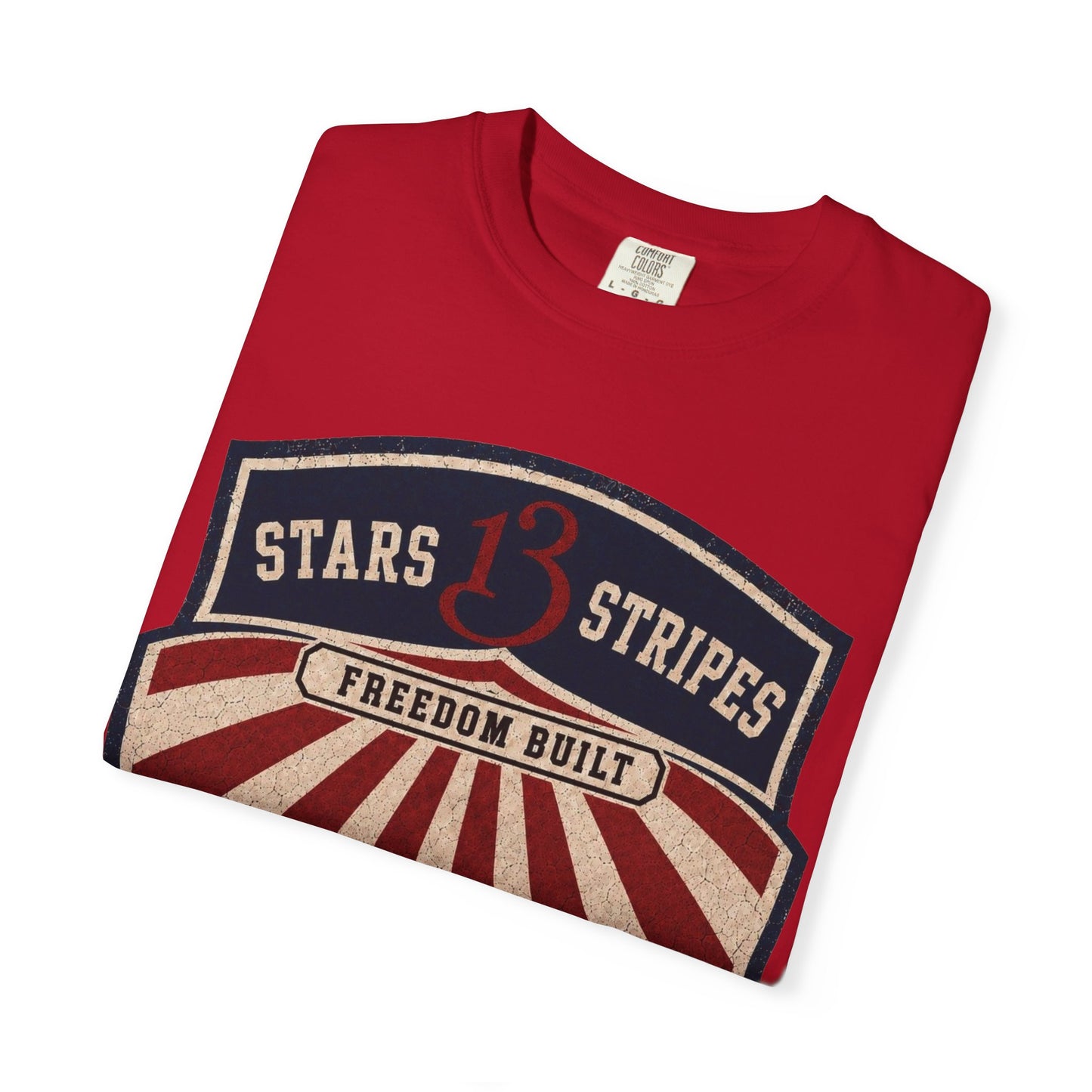 Stars13stripeS Shield T-Shirt — Freedom Built USA Heritage Tee