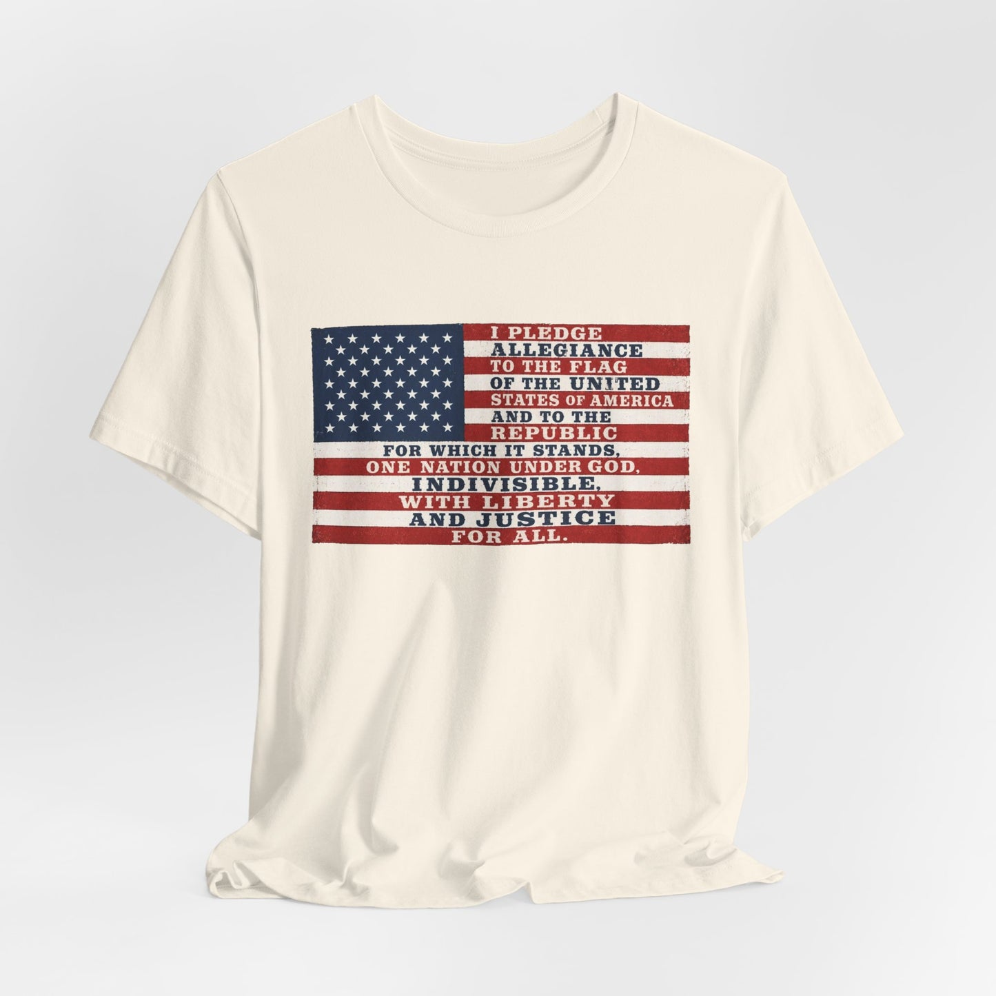Pledge of Allegiance Flag T-Shirt — American Flag Text Tee