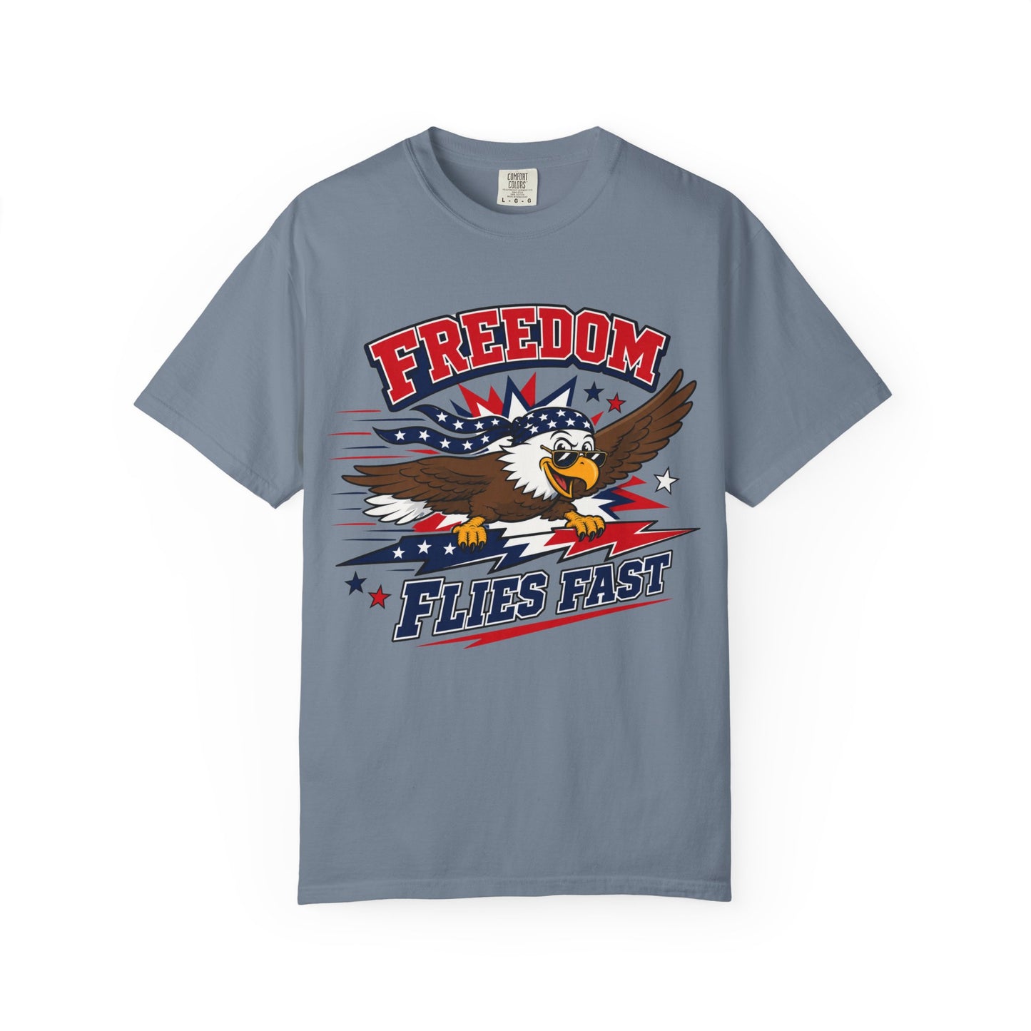 Freedom Flies Fast T-Shirt — Patriotic Eagle Graphic Tee