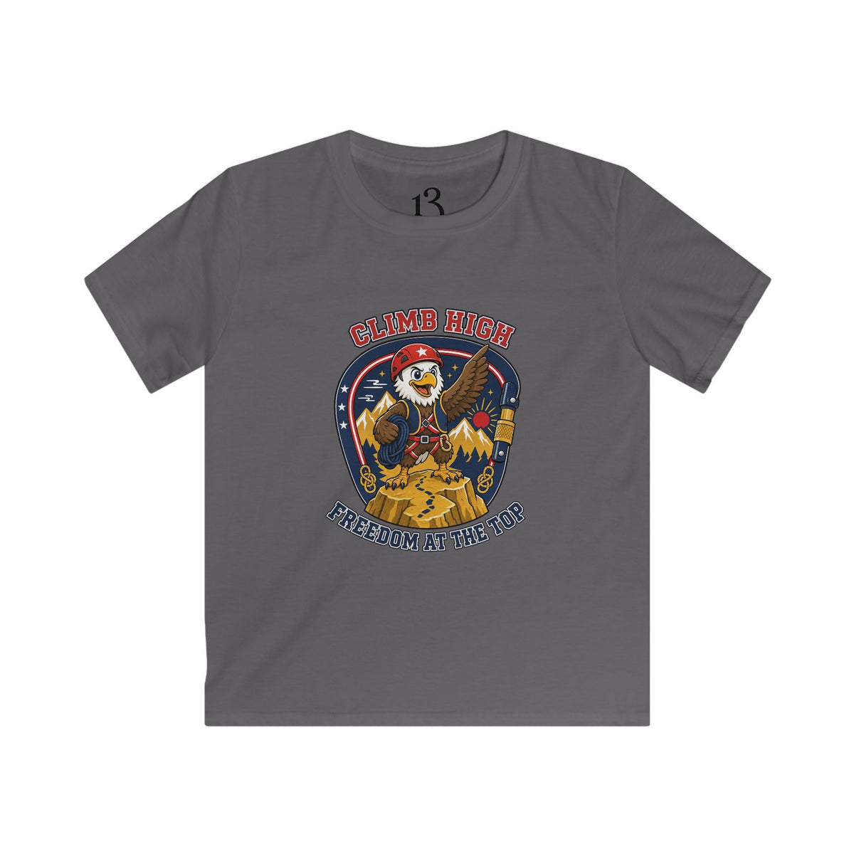 Kids T-Shirt – “Climb High, Dream Big” Adventure Graphic Tee