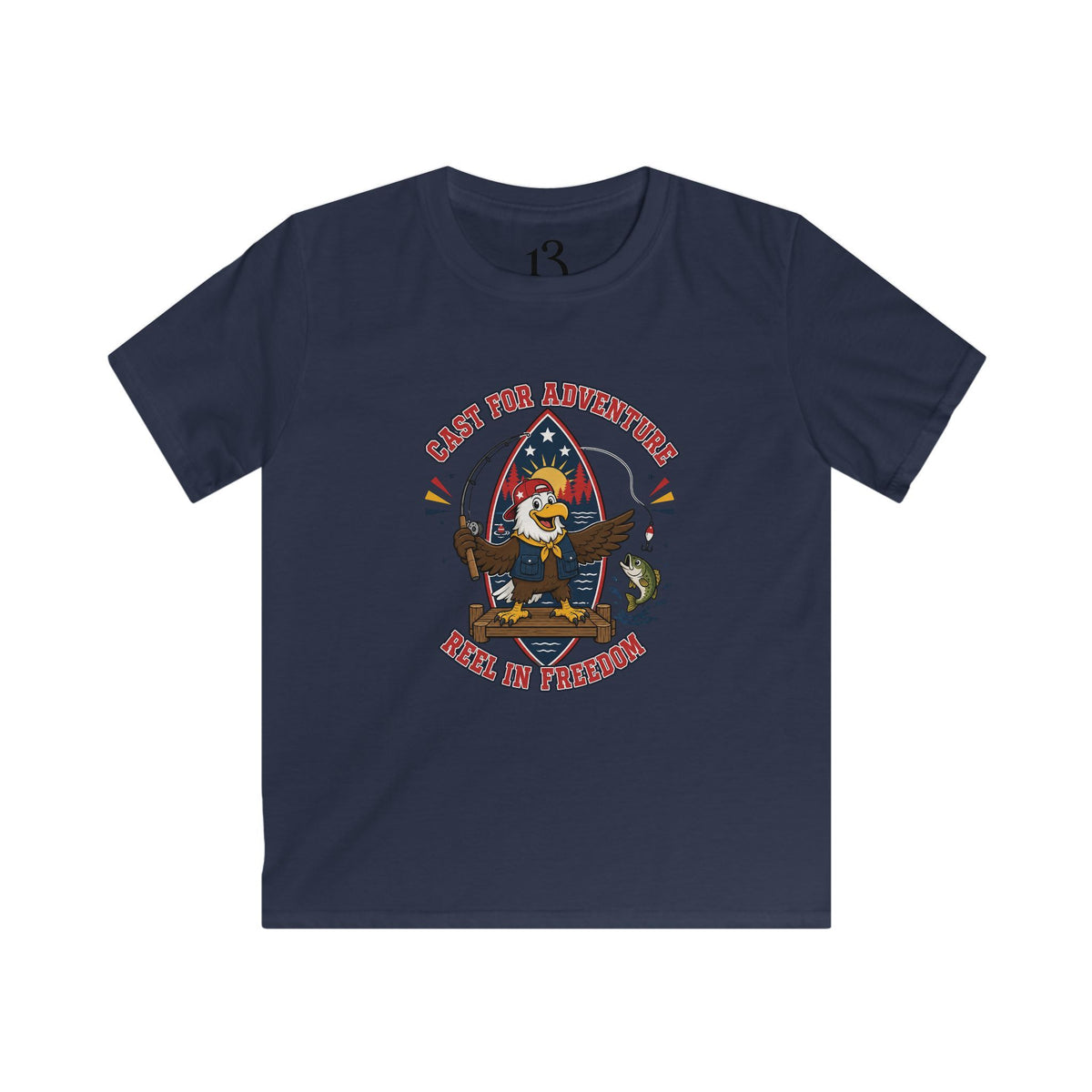 Kids Tee - "Born for Adventure, Raised by Freedom" Eagle Graphic