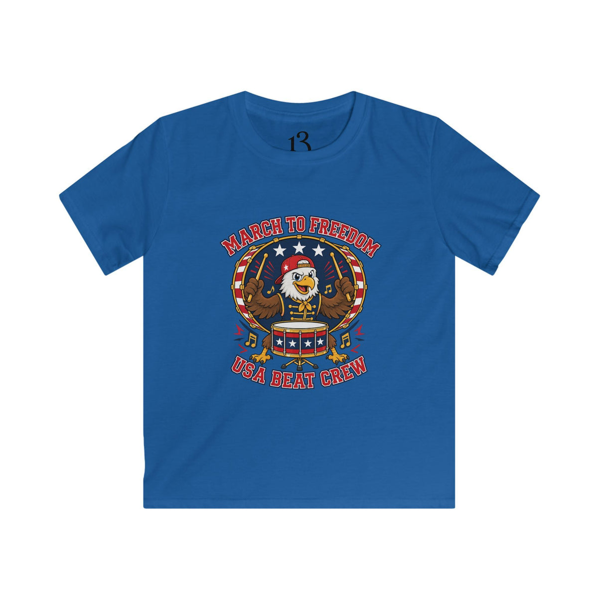Kids Patriotic Eagle Tee - 'March to Freedom' Drumline Shirt