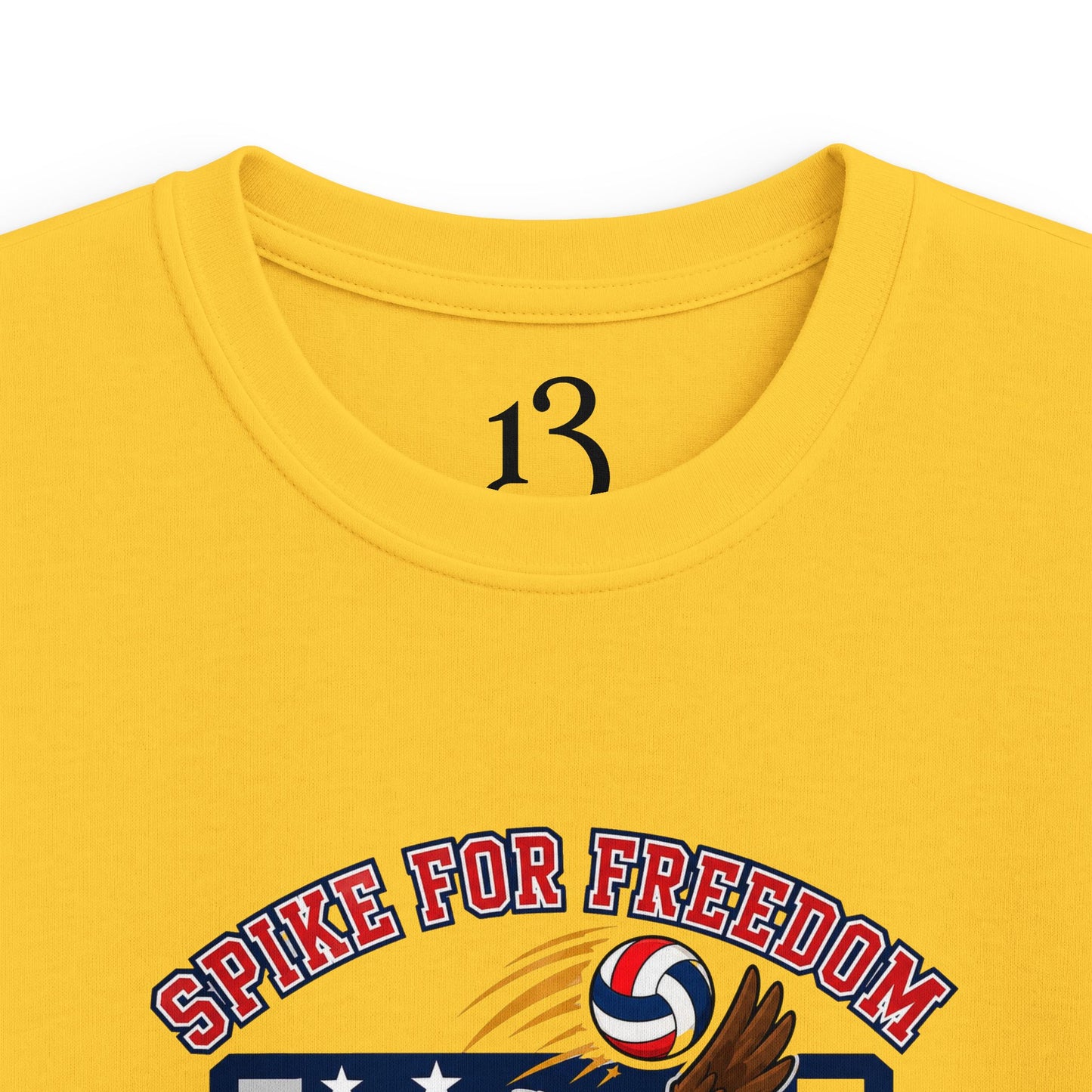 Kids Volleyball T‑Shirt — Eagle Playing Volleyball Graphic (Cheer For Victory)