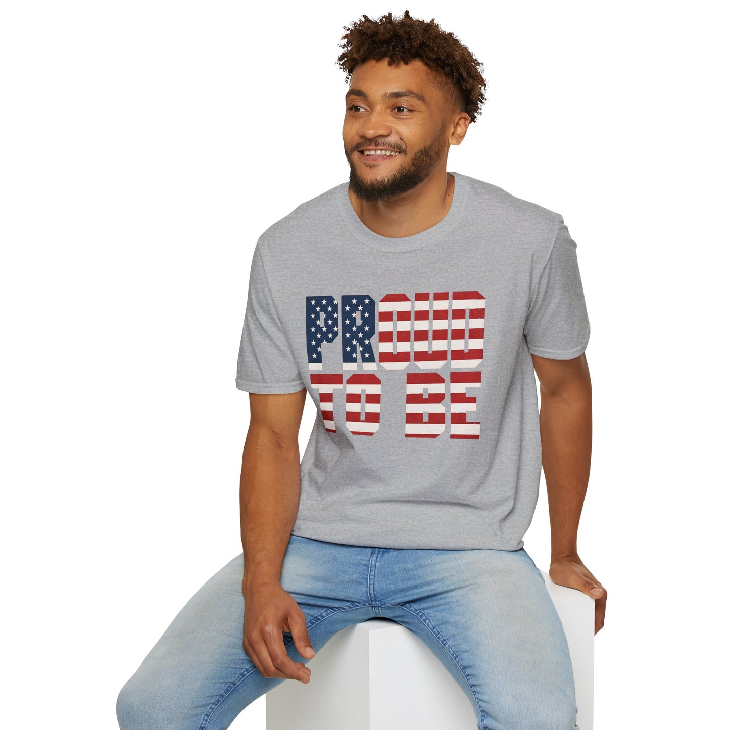 Proud To Be American T-Shirt — Patriotic USA Flag Graphic Tee