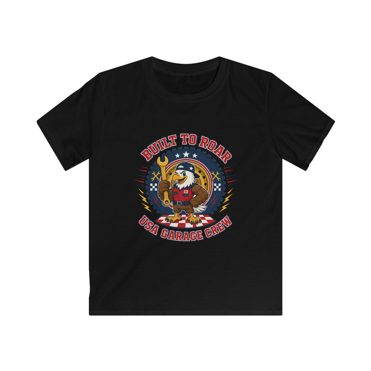 Kids Tee — "Born to Roar" USA Gator Crew Patriotic Cartoon T-Shirt