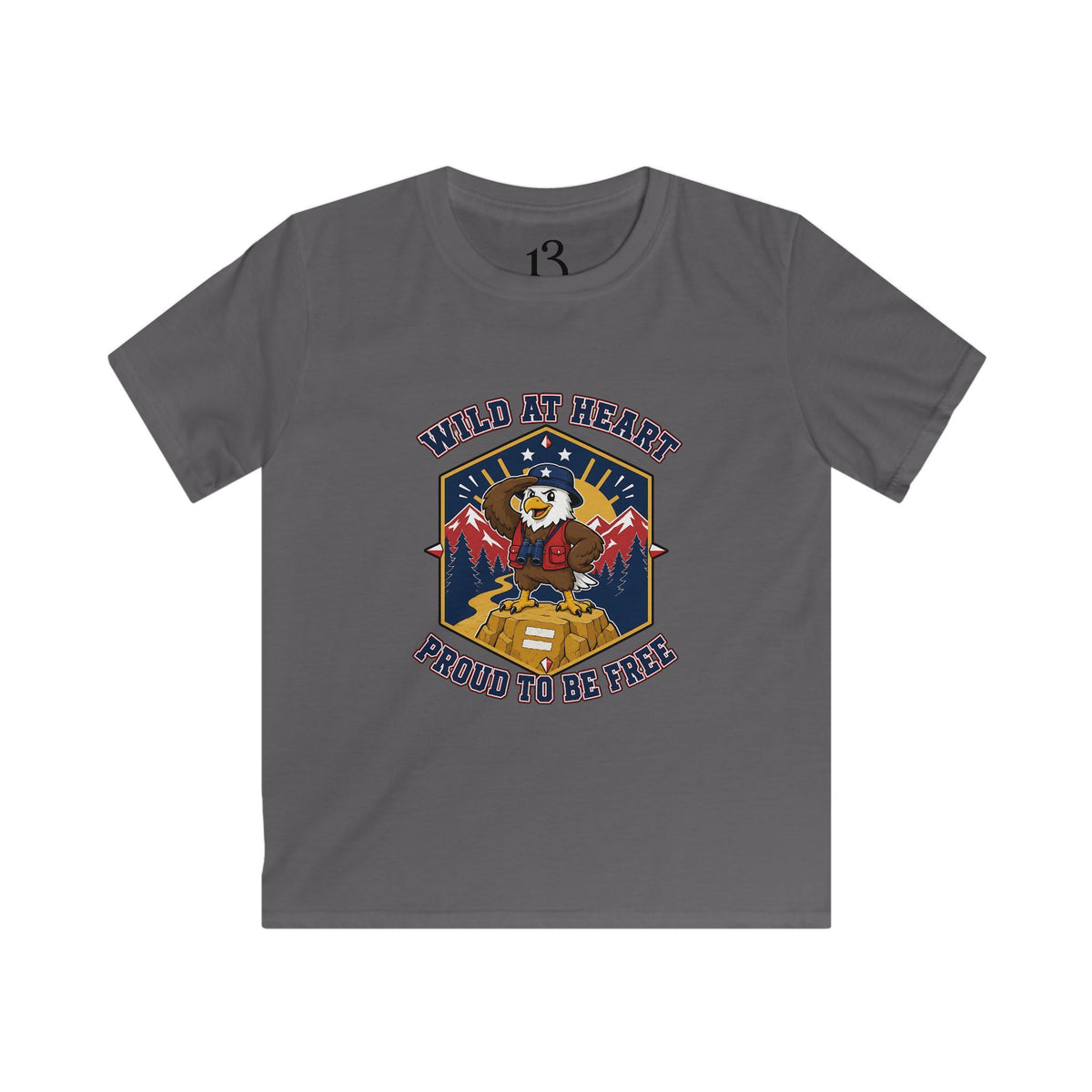 Kids Tee — "Wild at Heart, Ready to Be Free" Adventure Bear Graphic
