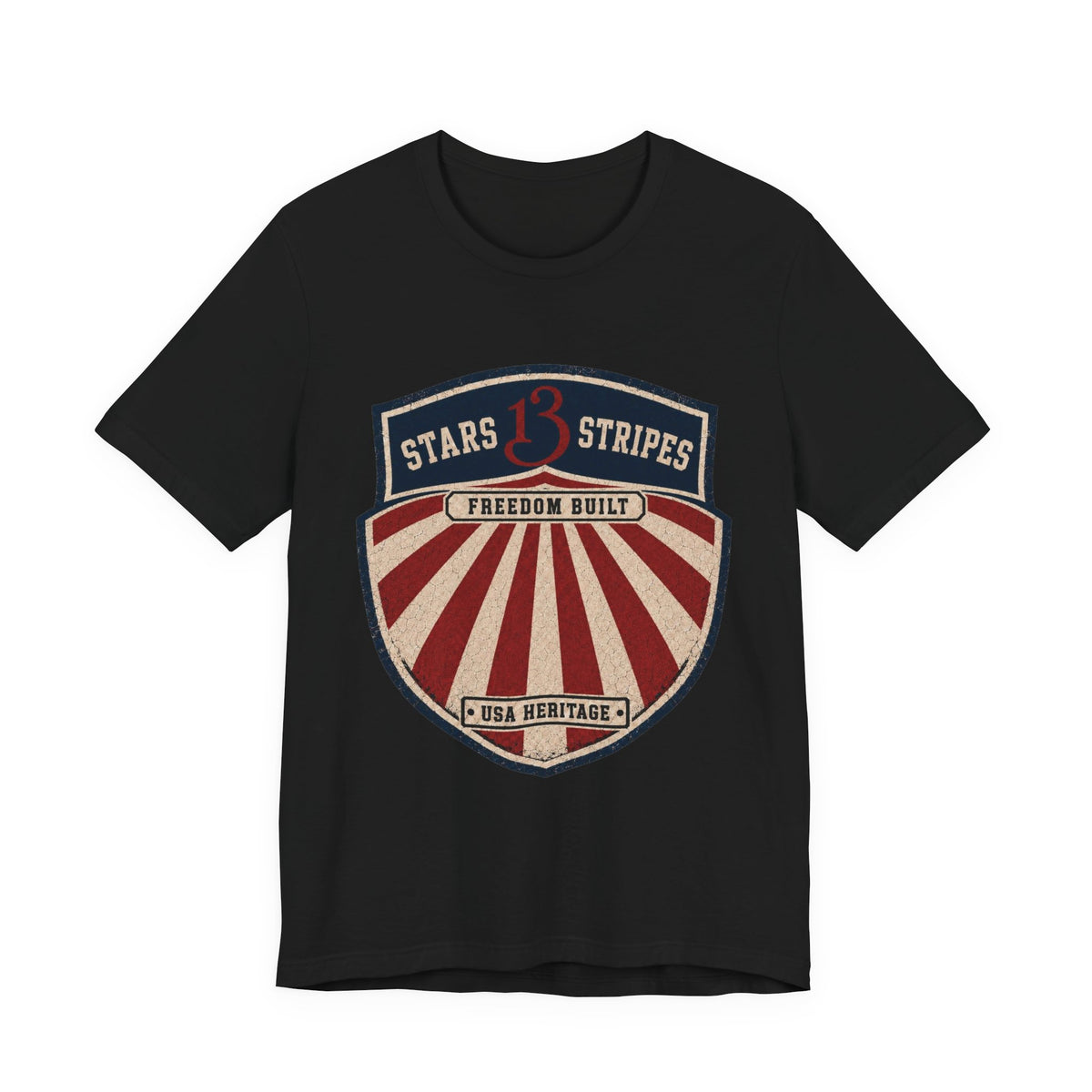 Stars13stripeS Shield T‑Shirt — Freedom Built USA Heritage Tee