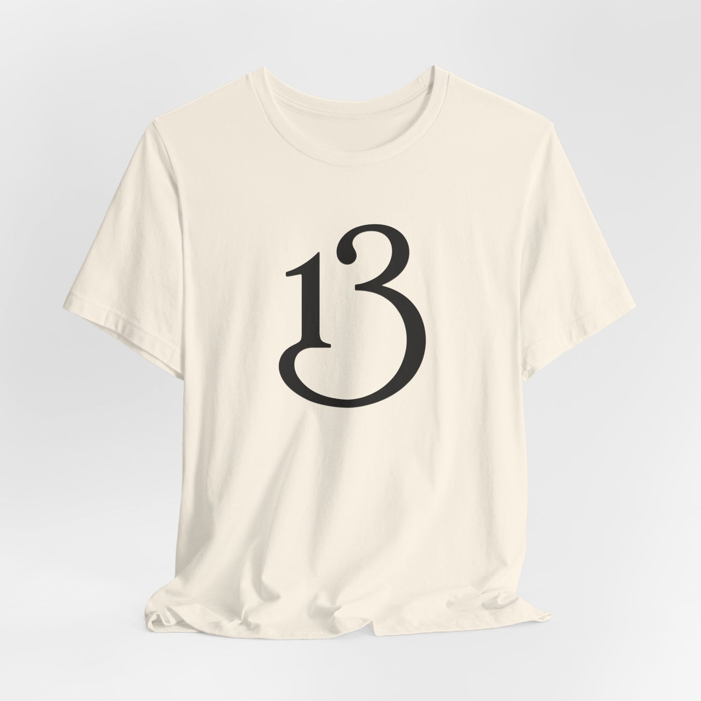 Lucky 13 Minimalist Number Tee — Simple Black '13' Graphic T-Shirt