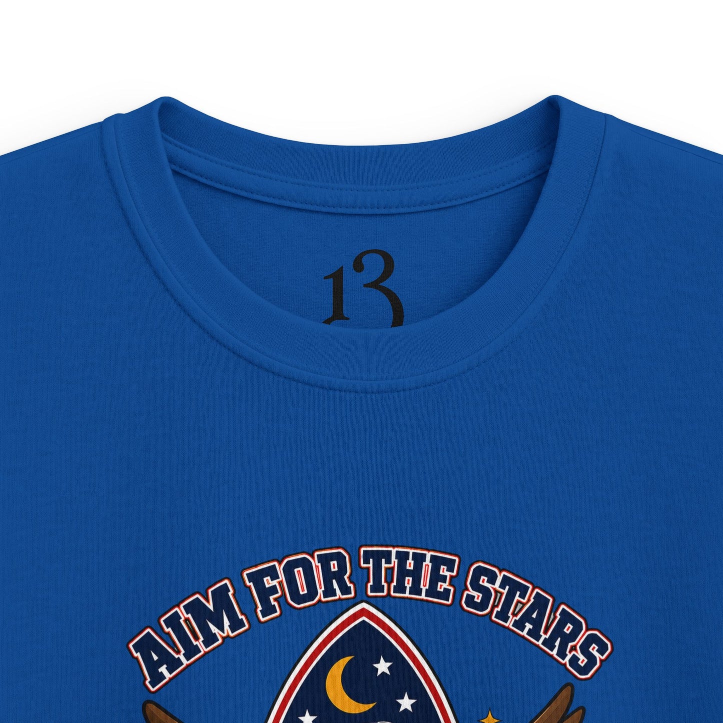 Kids Tee — 'Aim for the Stars' Rocket Eagle Graphic Shirt