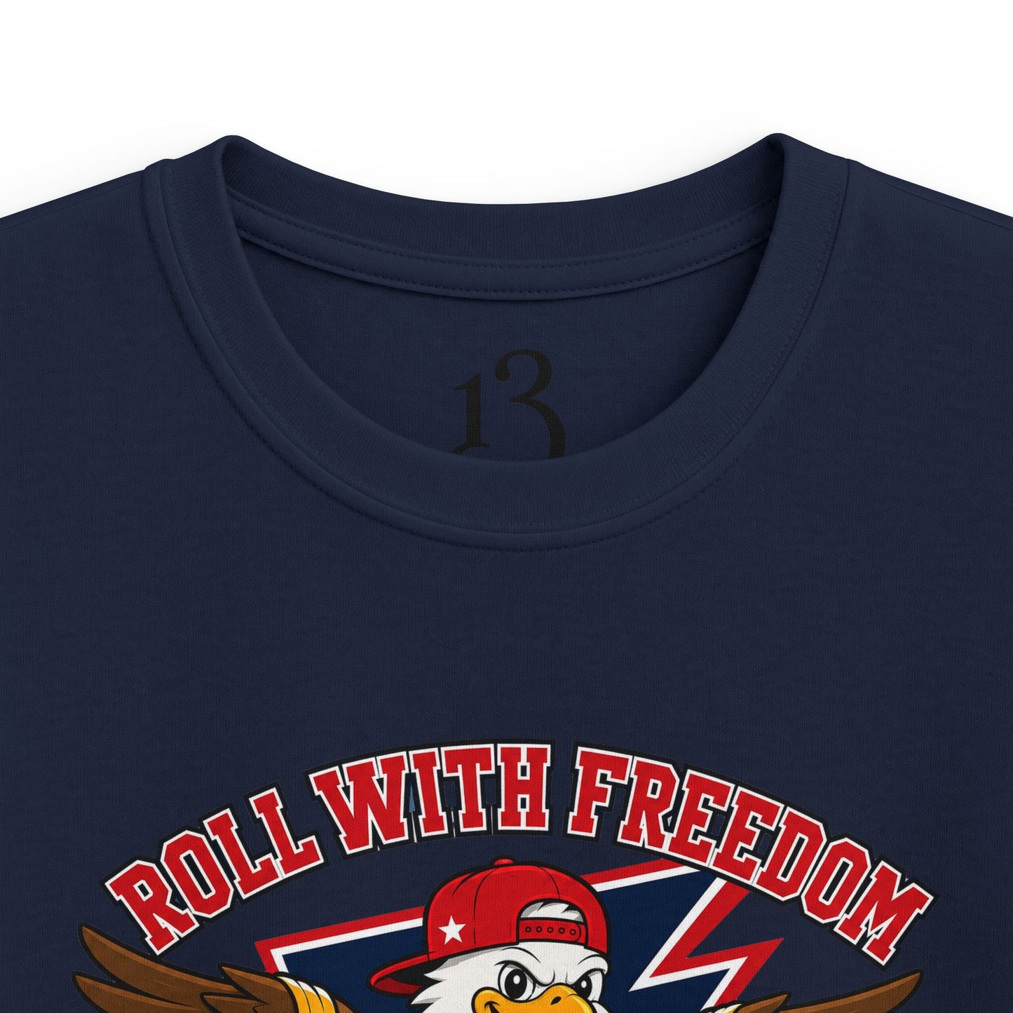 Kids Tee — 'Skate With Freedom' Eagle USA Street Crew Patriotic Skateboard Shirt