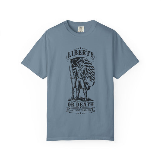 Liberty or Death T‑Shirt — Revolutionary Patriot Graphic Tee
