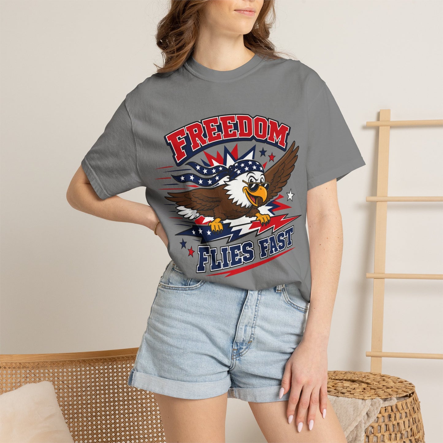 Freedom Flies Fast T-Shirt — Patriotic Eagle Graphic Tee