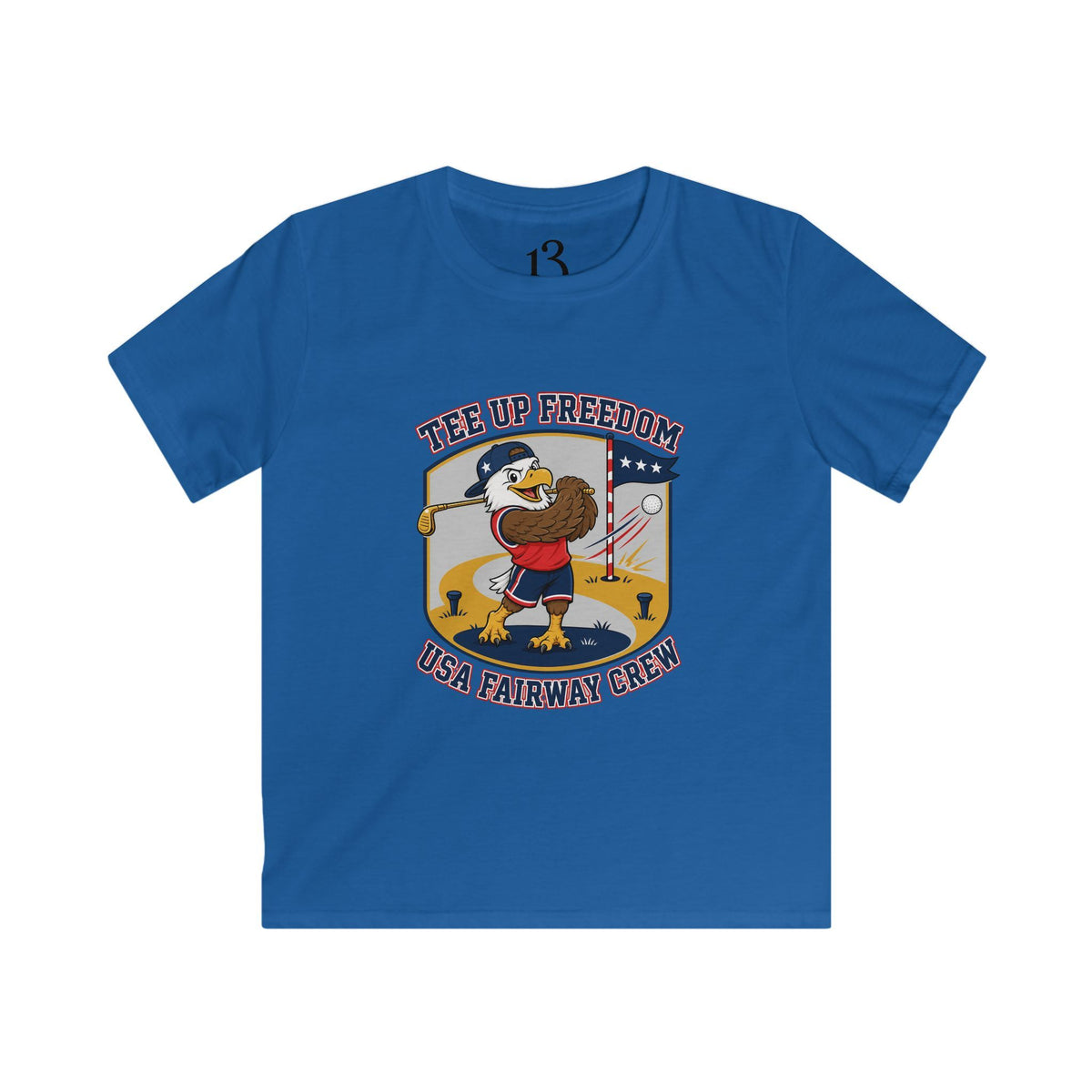 Kids T-Shirt - 'Tee Up Freedom' USA Fairway Crew Golf Graphic Tee for Boys
