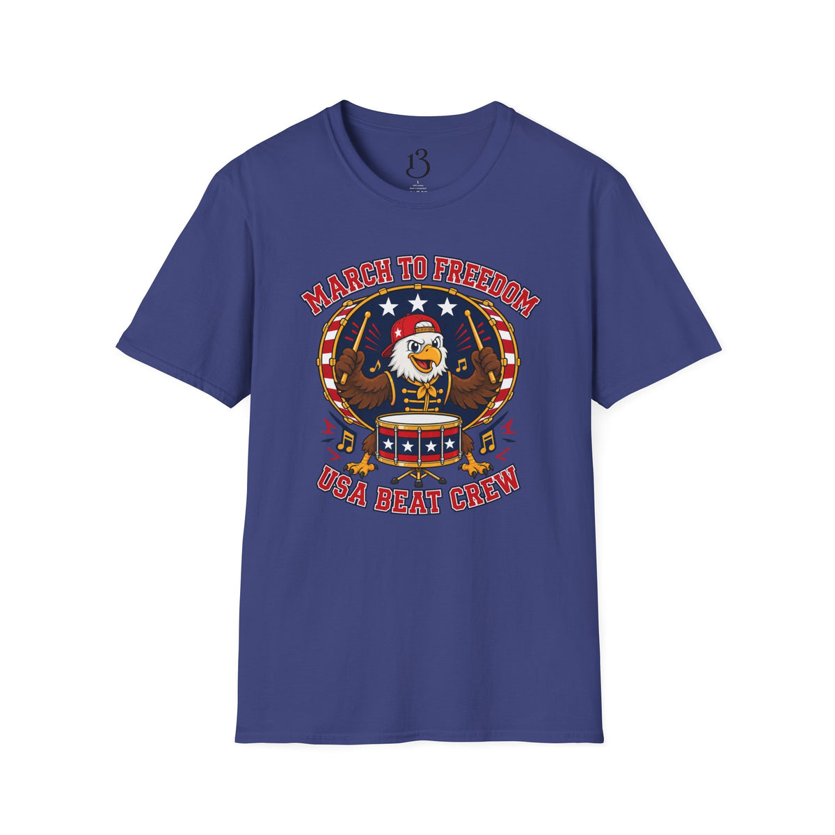 T-Shirt — "March to Freedom" Patriotic Eagle Drumline Tee