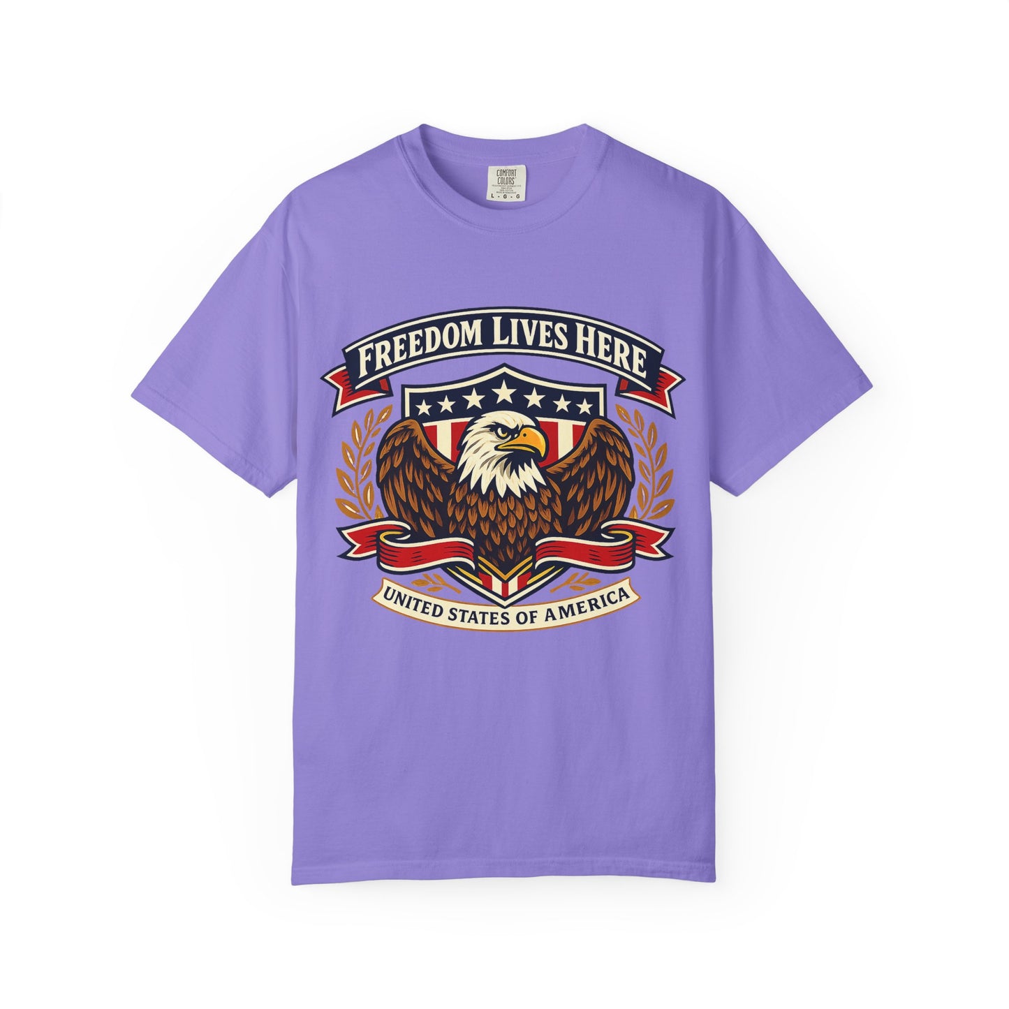 Freedom Lives Here Eagle T-Shirt — Patriotic USA Graphic Tee
