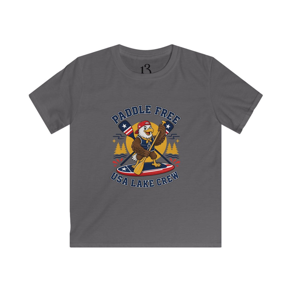 Paddle Kids Tee — "Paddle Free" USA Lake Crew Shirt
