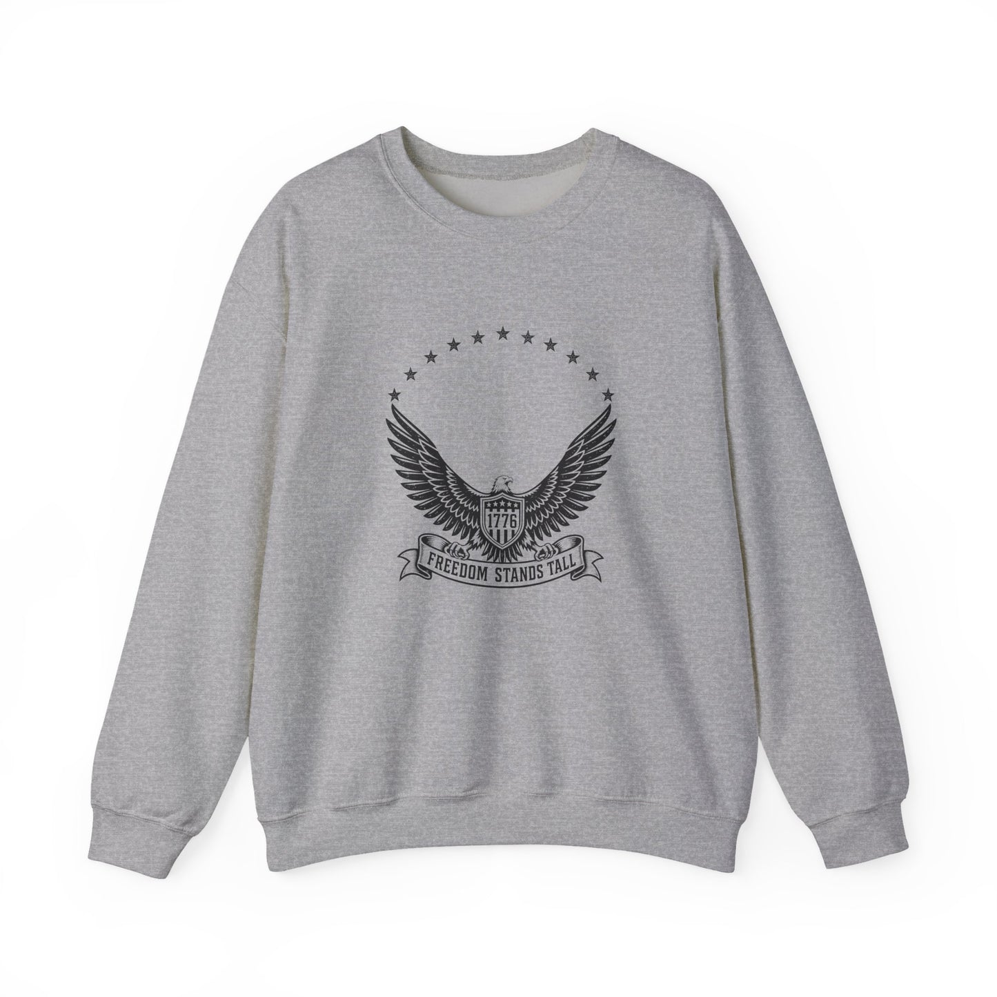 Eagle Emblem Crewneck Sweatshirt — "Freedom Stands Tall" Graphic