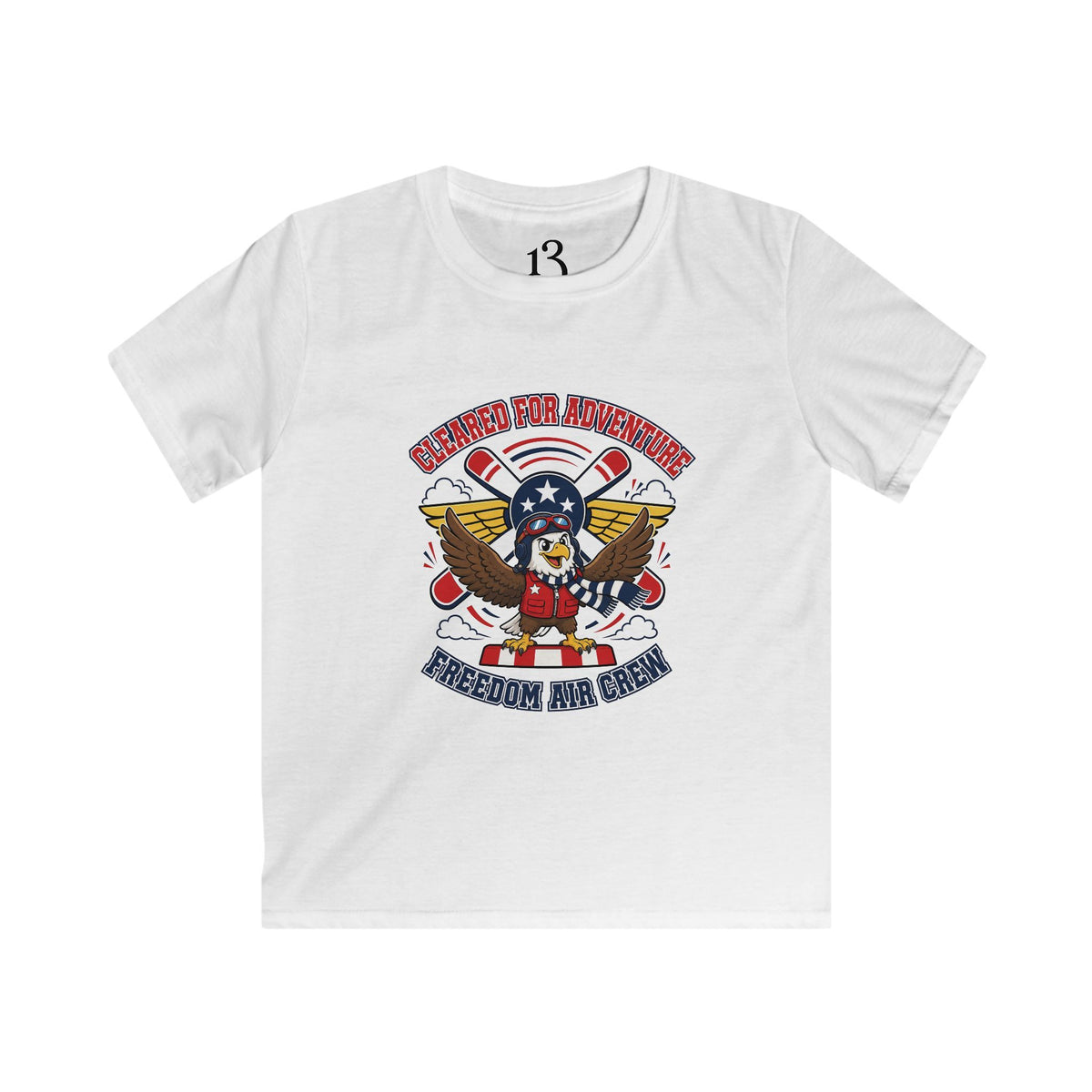 Kids Tee — Patriotic Eagle Aviation Fan "Freedom Air Crew"