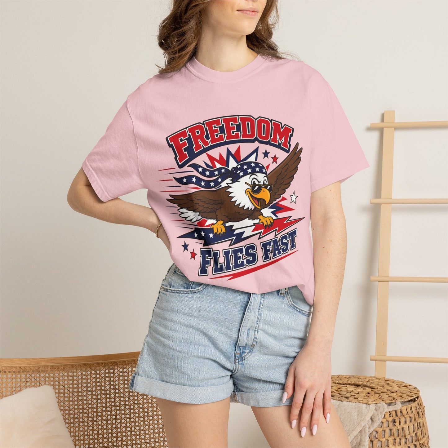 Freedom Flies Fast T-Shirt — Patriotic Eagle Graphic Tee