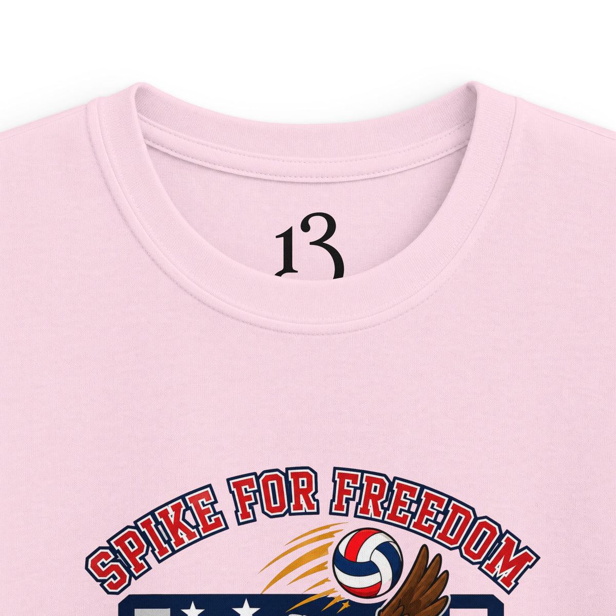 Kids Volleyball T‑Shirt — Eagle Playing Volleyball Graphic (Cheer For Victory)