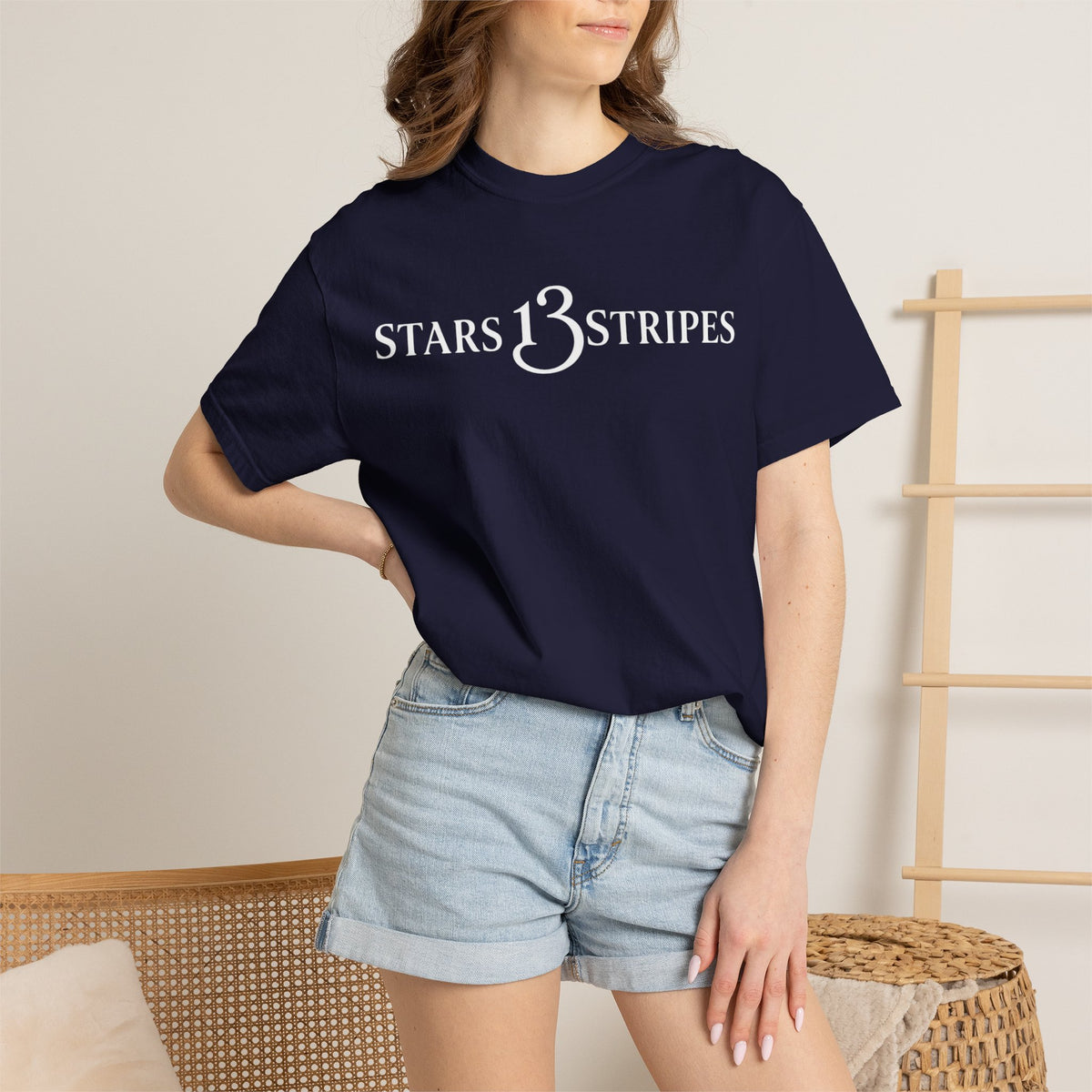 Stars13stripeS T‑Shirt — Vintage Olive Graphic Tee