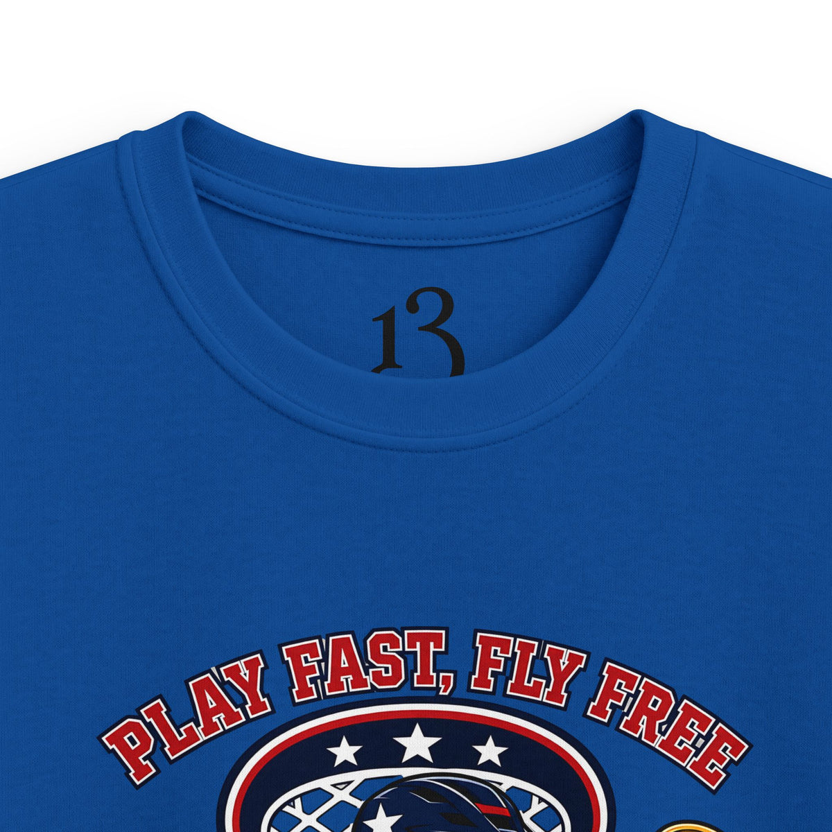 Kids Lacrosse Tee - 'Play Fast, Hit Hard' Eagle Lacrosse Graphic Shirt