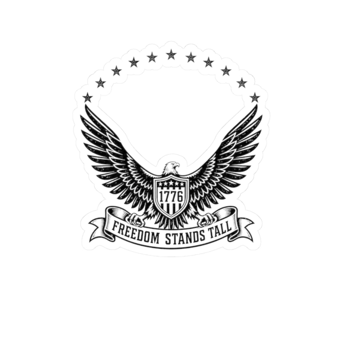 Freedom Stands Tall Eagle Sticker — 1776 Patriotic Kiss-Cut Decal