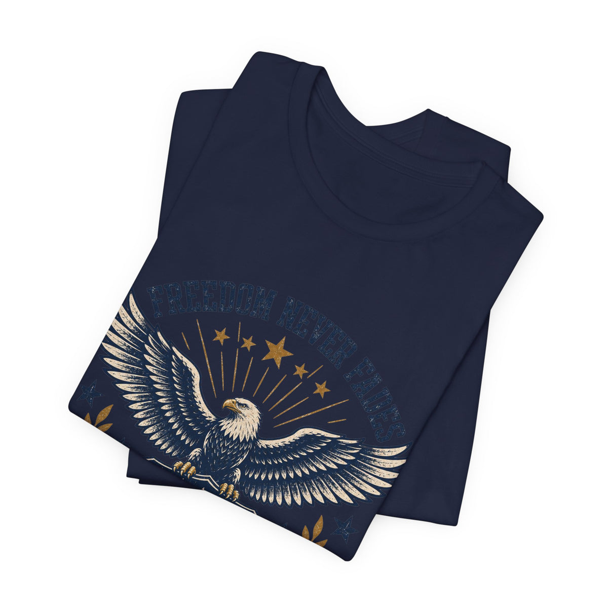 Freedom Never Fades Eagle T-Shirt — Patriotic USA Flag Vintage Tee
