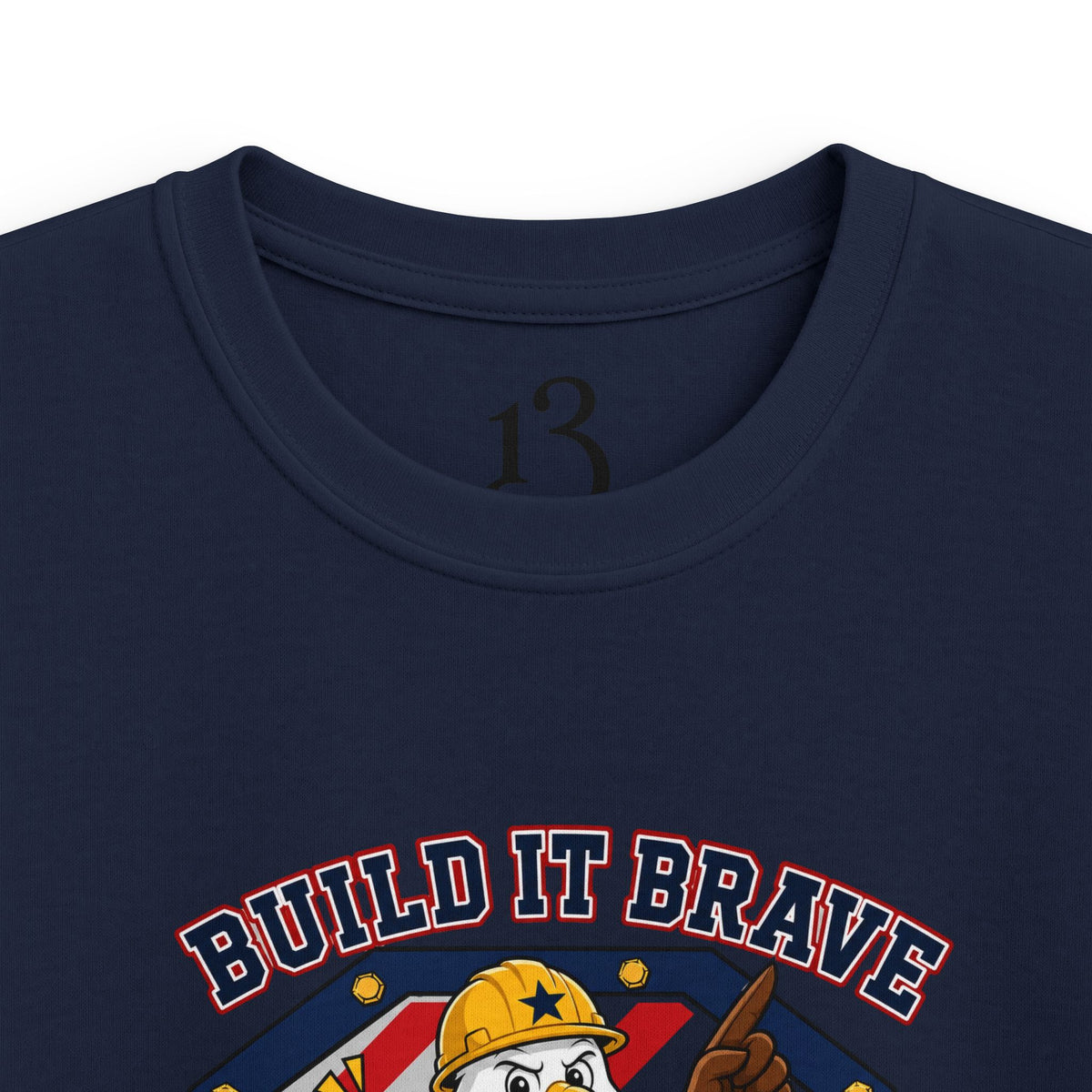 Kids Tee - 'Build It Brave, Make USA Strong' Patriotic Bald Eagle Design