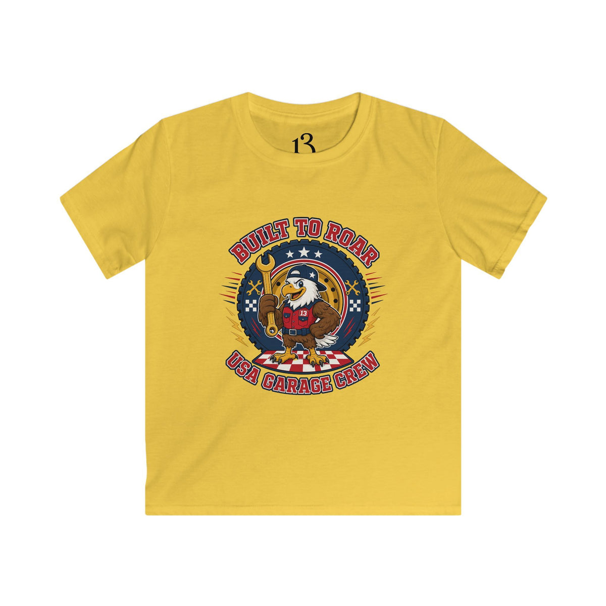 Kids Tee — "Born to Roar" USA Gator Crew Patriotic Cartoon T-Shirt
