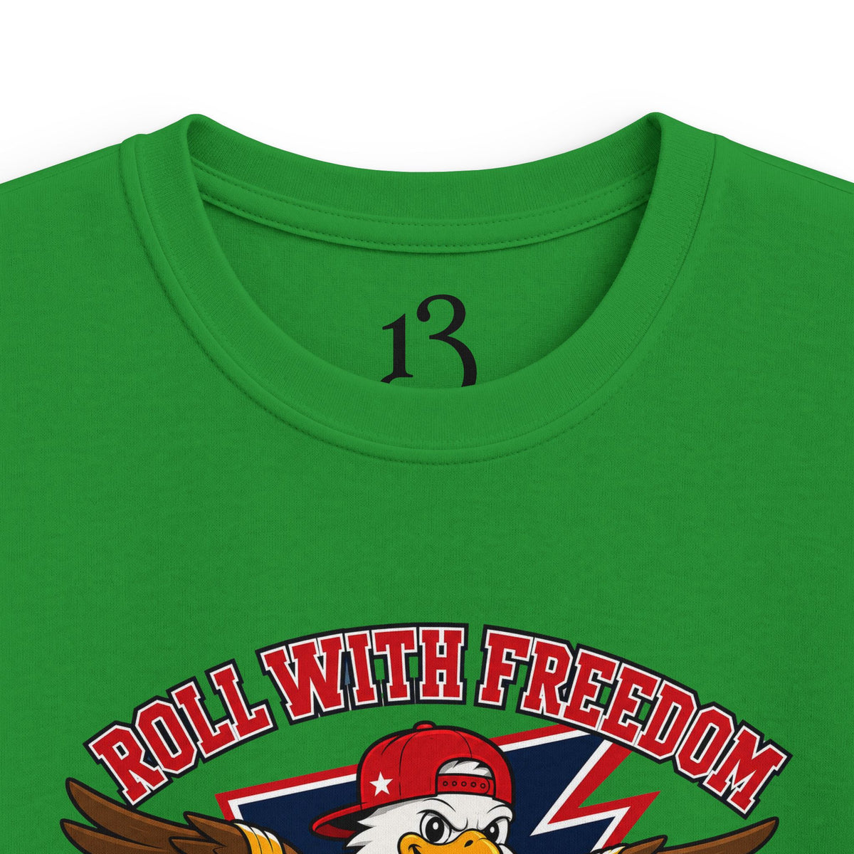 Kids Tee — 'Skate With Freedom' Eagle USA Street Crew Patriotic Skateboard Shirt