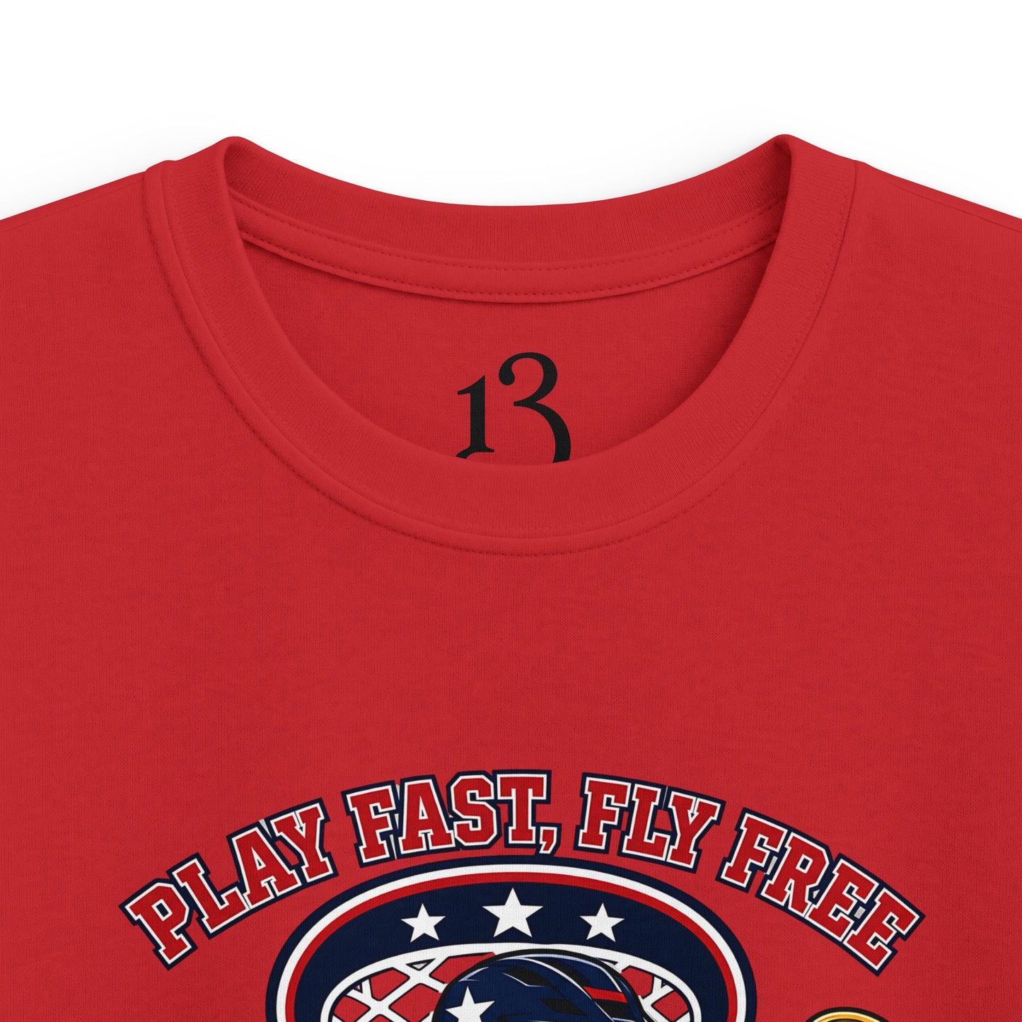 Kids Lacrosse Tee - 'Play Fast, Hit Hard' Eagle Lacrosse Graphic Shirt