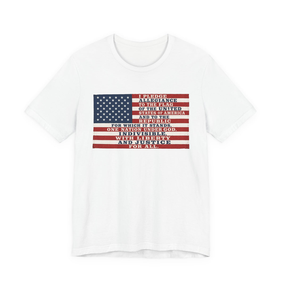 Pledge of Allegiance Flag T-Shirt — American Flag Text Tee