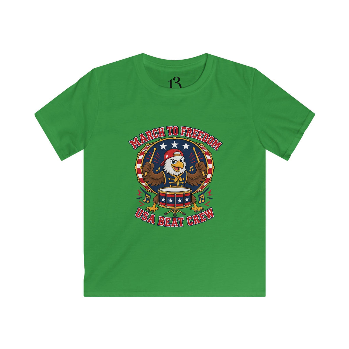 Kids Patriotic Eagle Tee - 'March to Freedom' Drumline Shirt