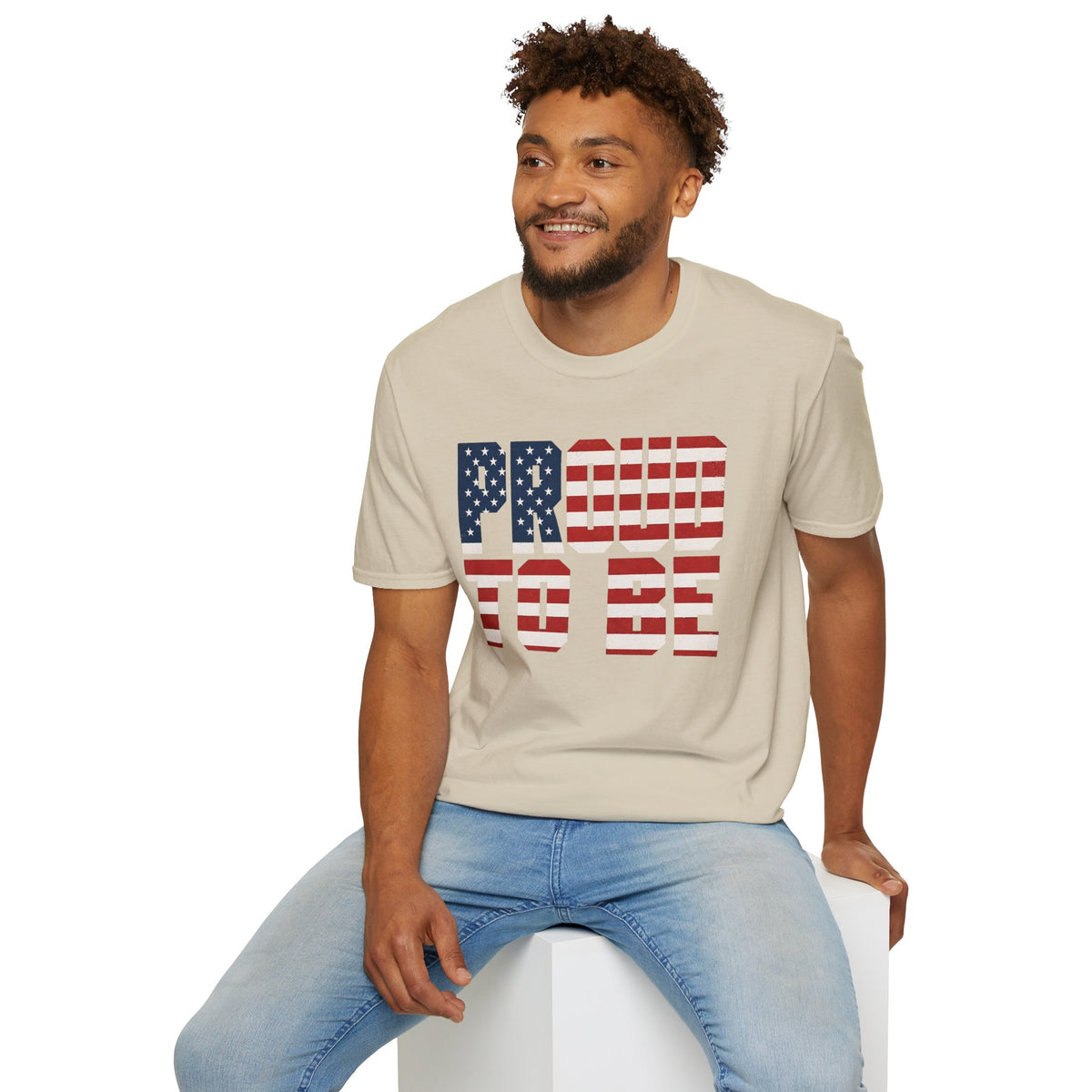 Proud To Be American T-Shirt — Patriotic USA Flag Graphic Tee