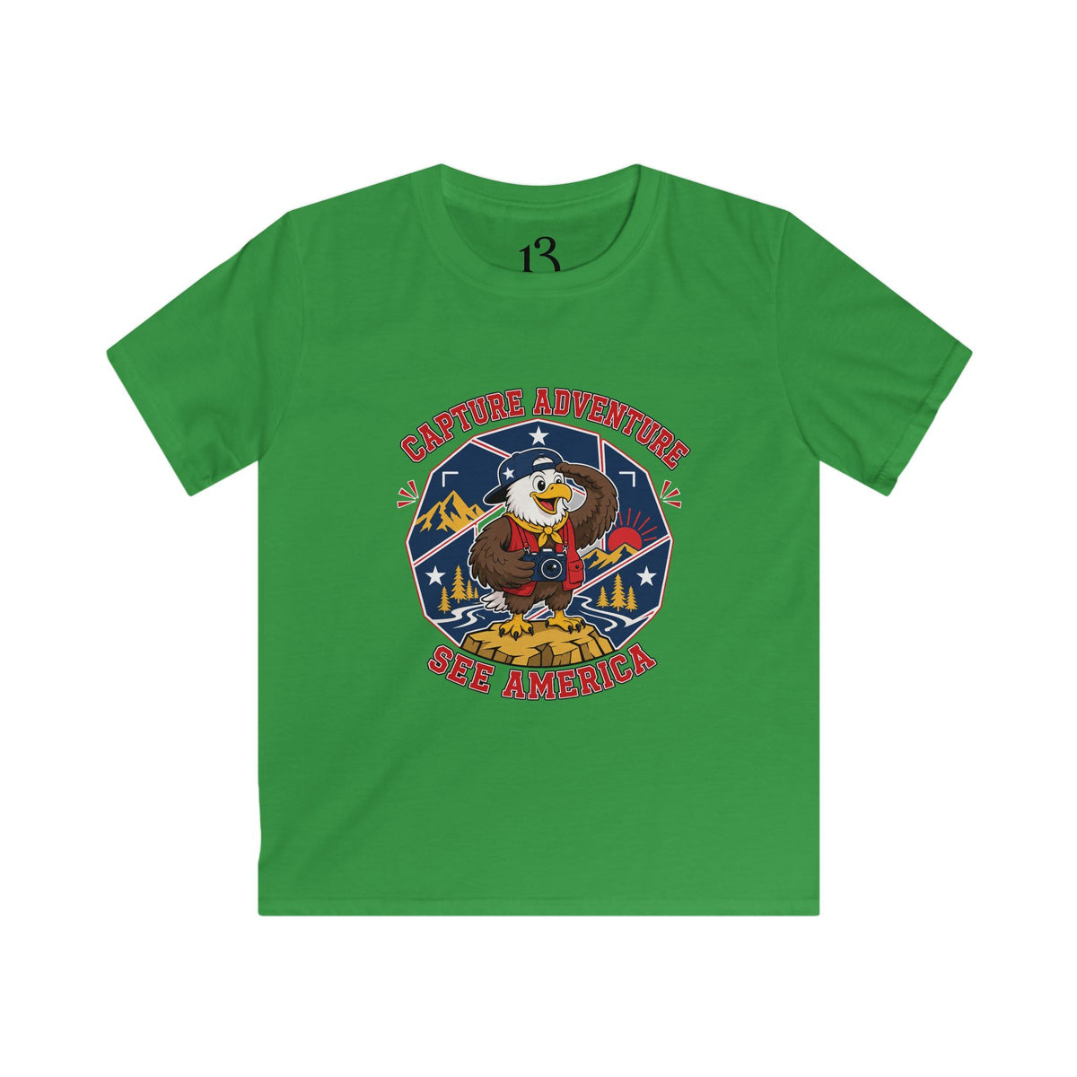 Kids Adventure Tee — "Capture Adventure, See America" Eagle Graphic