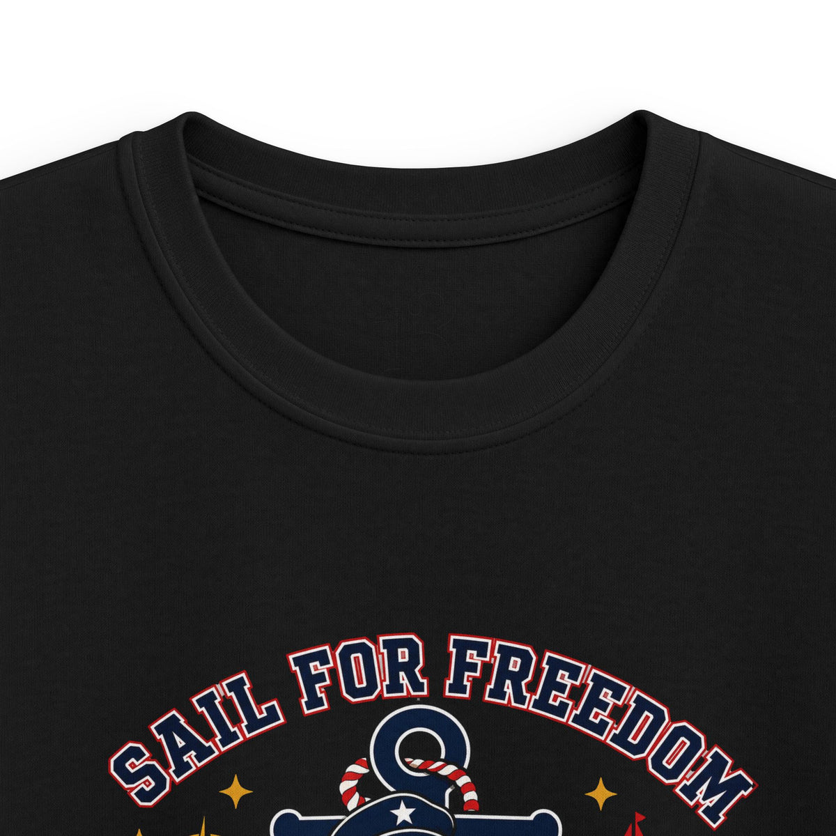 Kids Tee — "Sail for Freedom" USA Deck Crew Patriotic Sailor Graphic