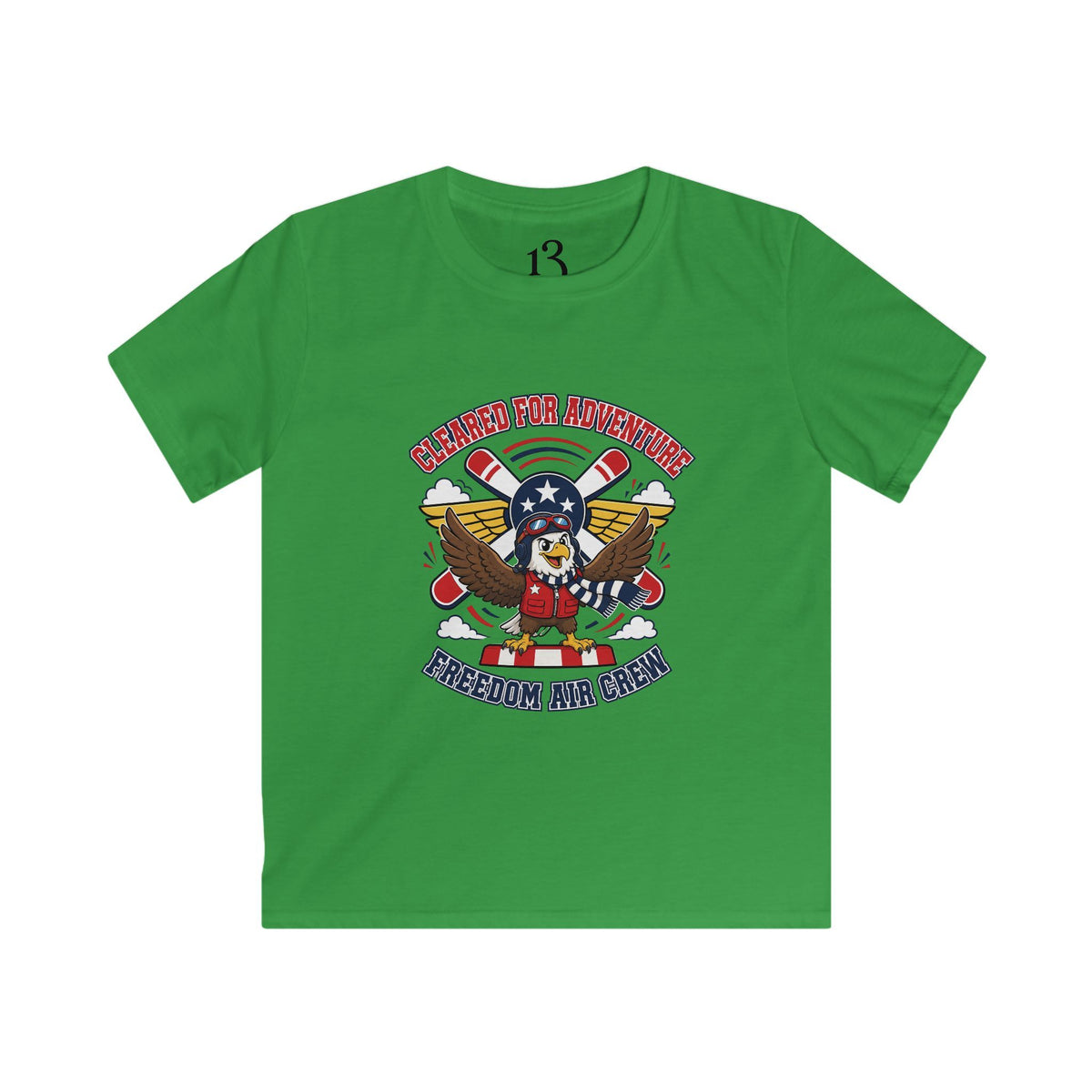 Kids Tee — Patriotic Eagle Aviation Fan "Freedom Air Crew"