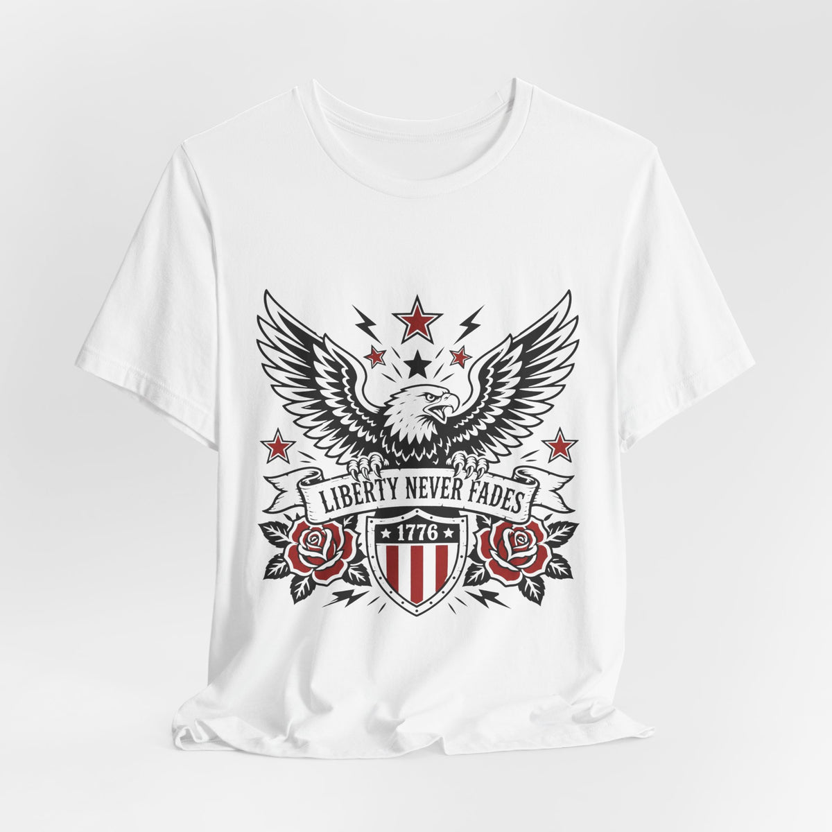 Liberty Never Fades Eagle T-Shirt – 1776 Patriotic American Tee