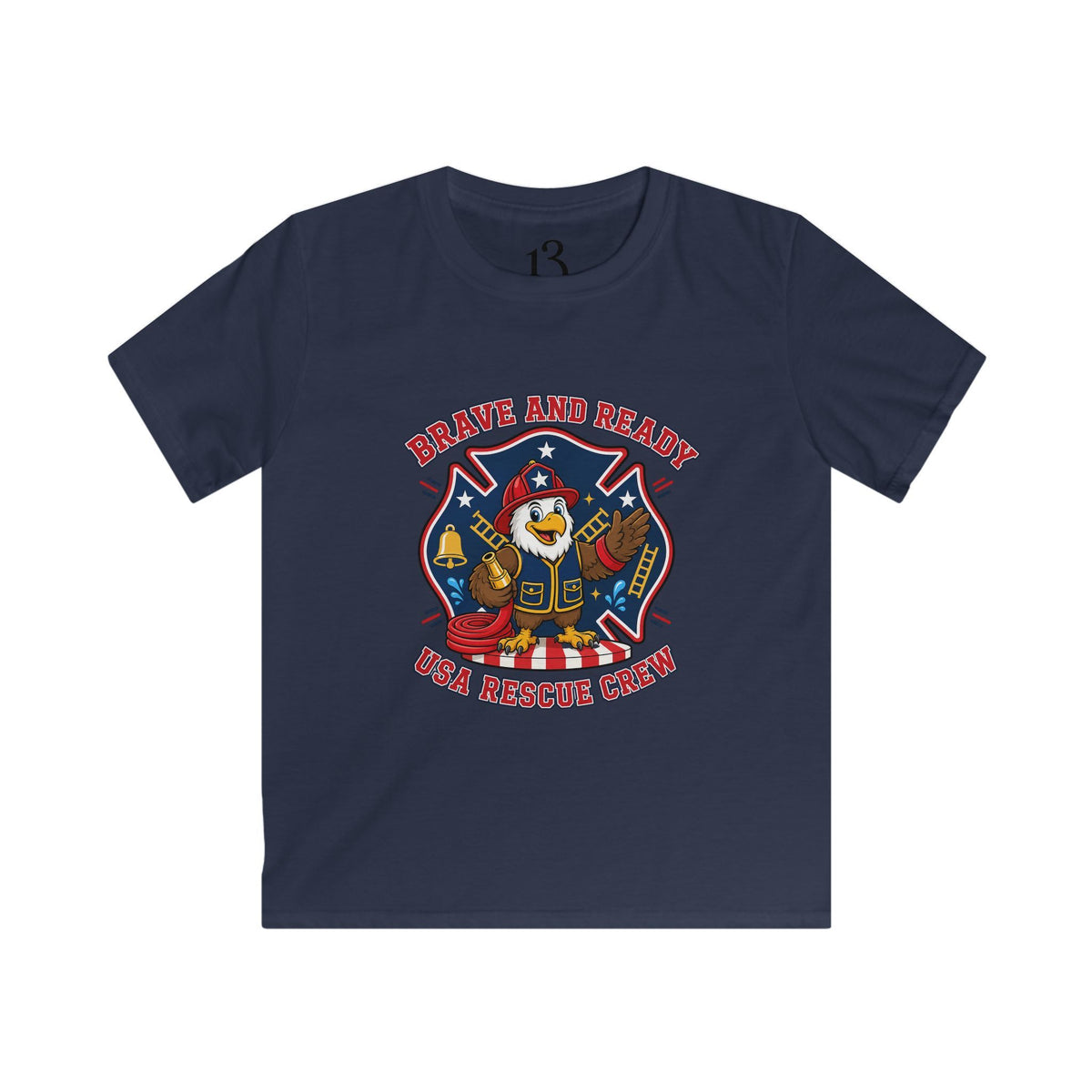 Kids Tee — Brave and Ready Fire Rescue Crew Graphic