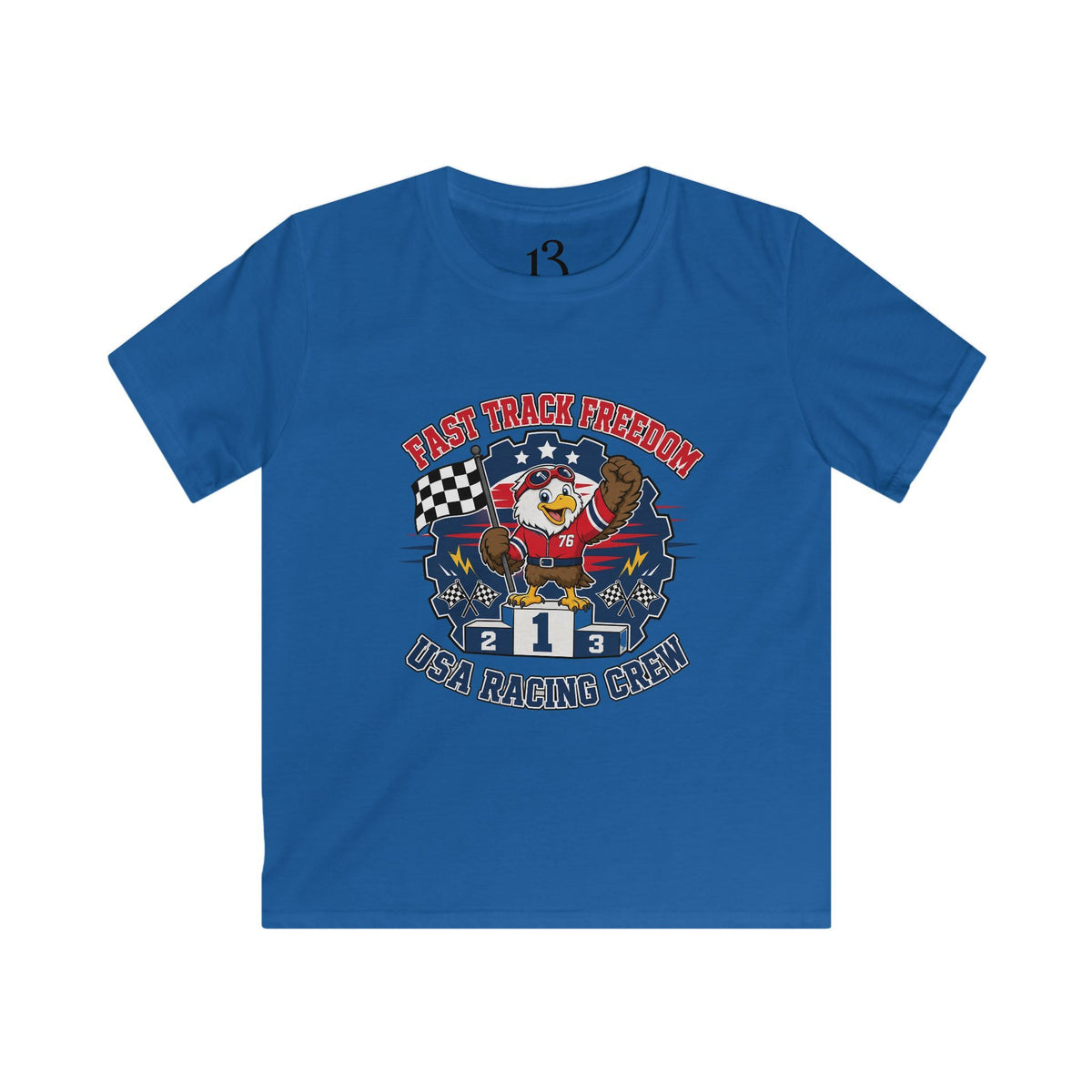 Kids Racing Tee - 'Fast Track Freedom' USA Racing Champion Graphic