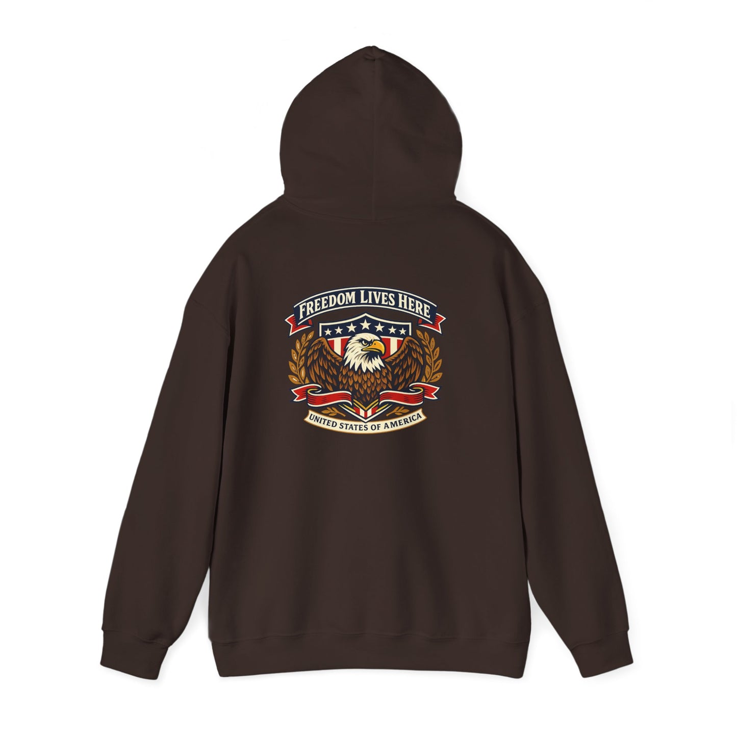 Patriotic Eagle Freedom Hoodie — USA Crest Back Design