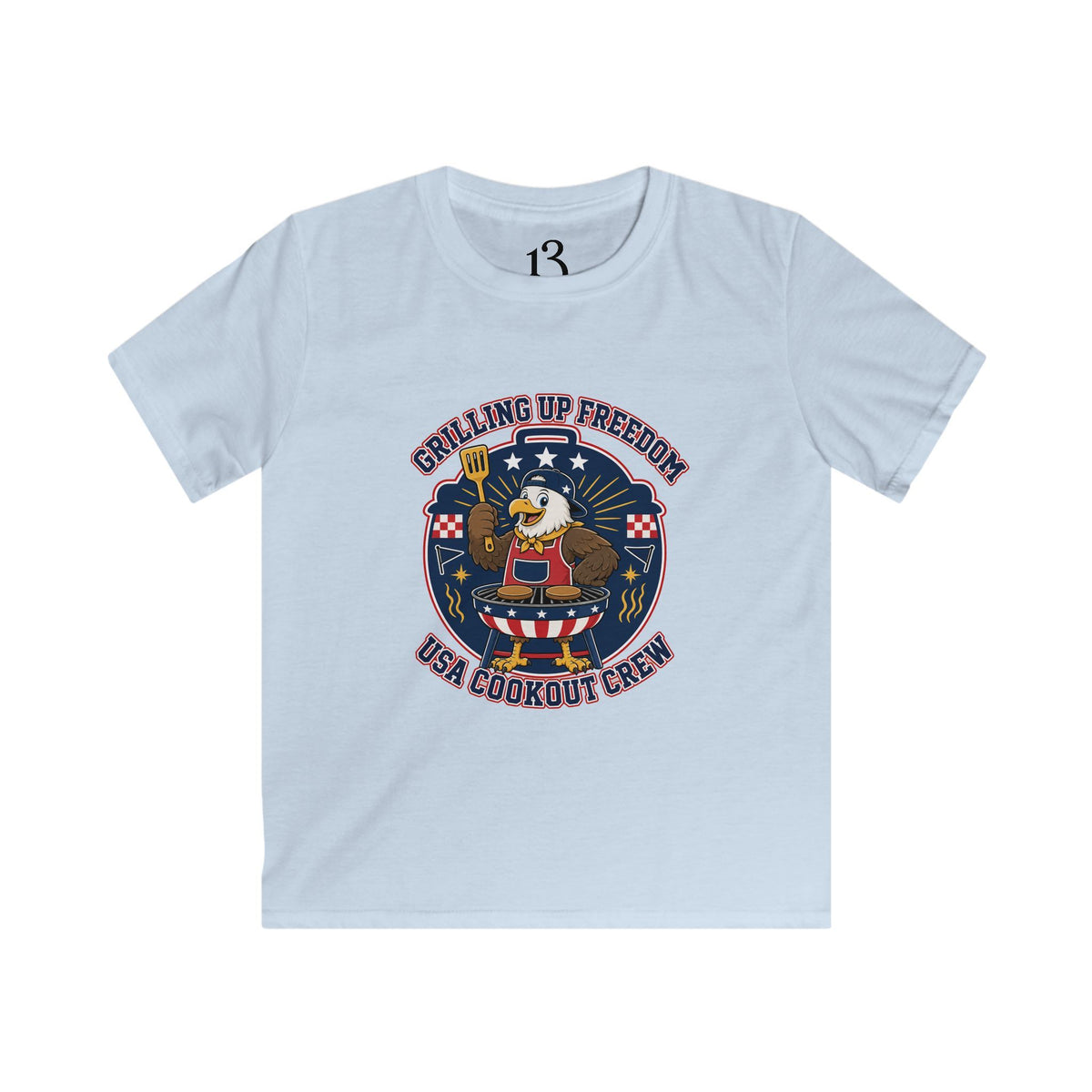Kids T‑Shirt — "Grilling Up Freedom" USA Cookout Crew Patriotic BBQ Tee