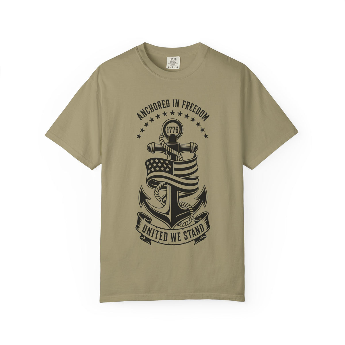 Anchored in Freedom T-Shirt — "United We Stand" Patriotic Anchor Tee