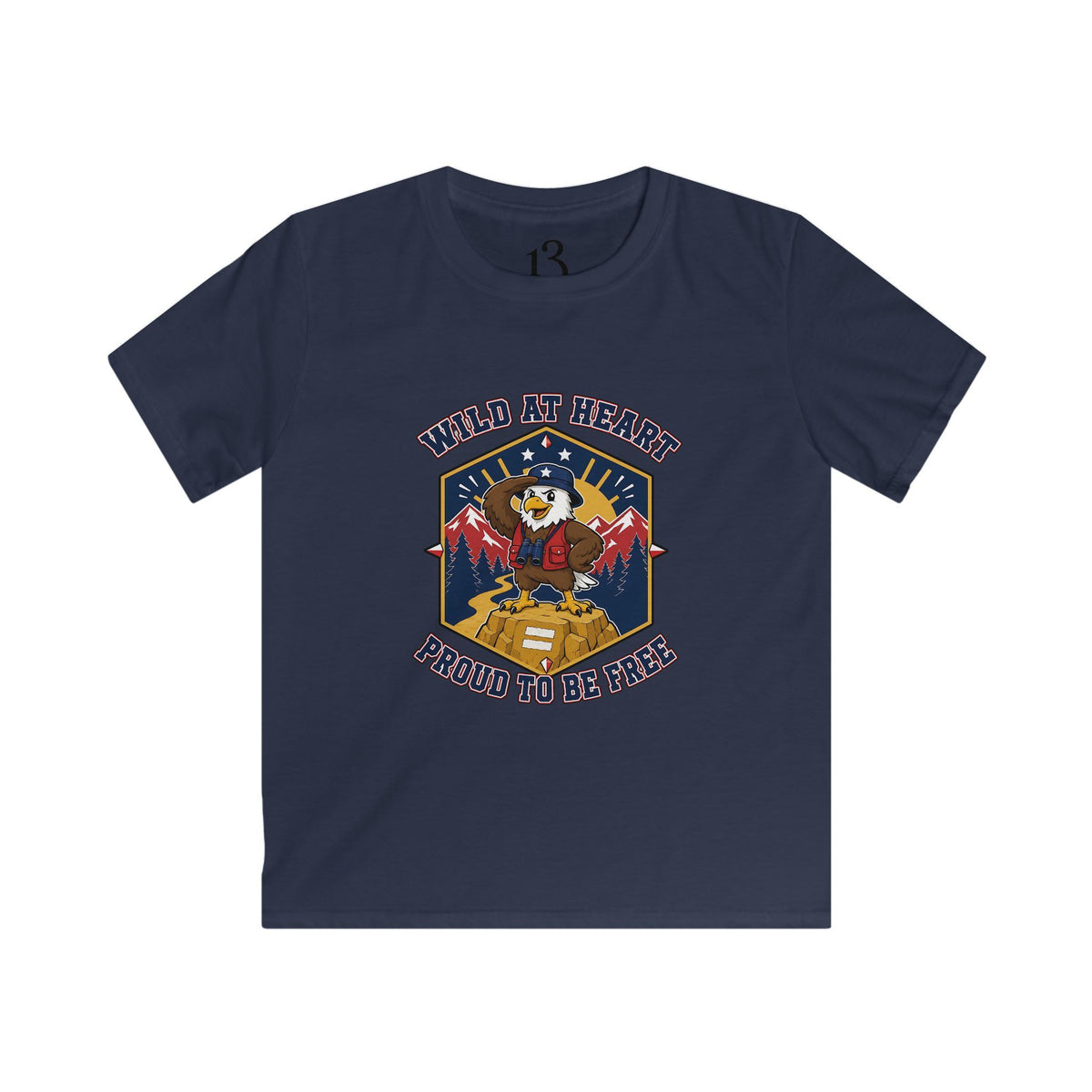 Kids Tee — "Wild at Heart, Ready to Be Free" Adventure Bear Graphic