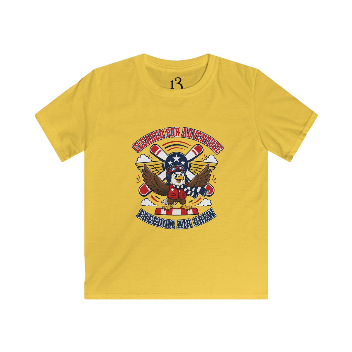 Kids Tee — Patriotic Eagle Aviation Fan "Freedom Air Crew"