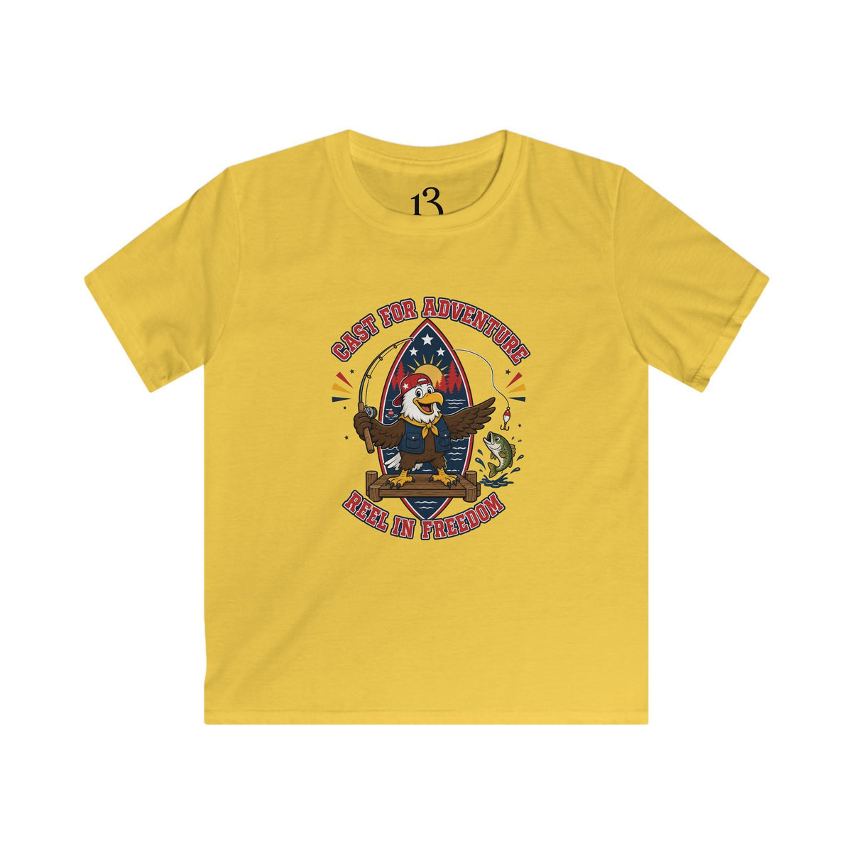Kids Tee - "Born for Adventure, Raised by Freedom" Eagle Graphic