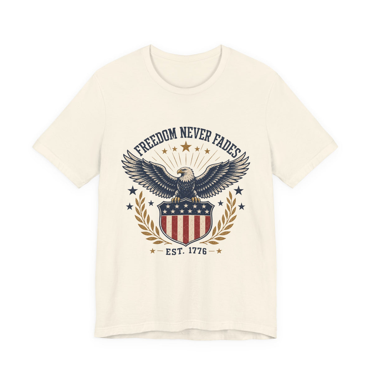 Freedom Never Fades Eagle T-Shirt — Patriotic USA Flag Vintage Tee