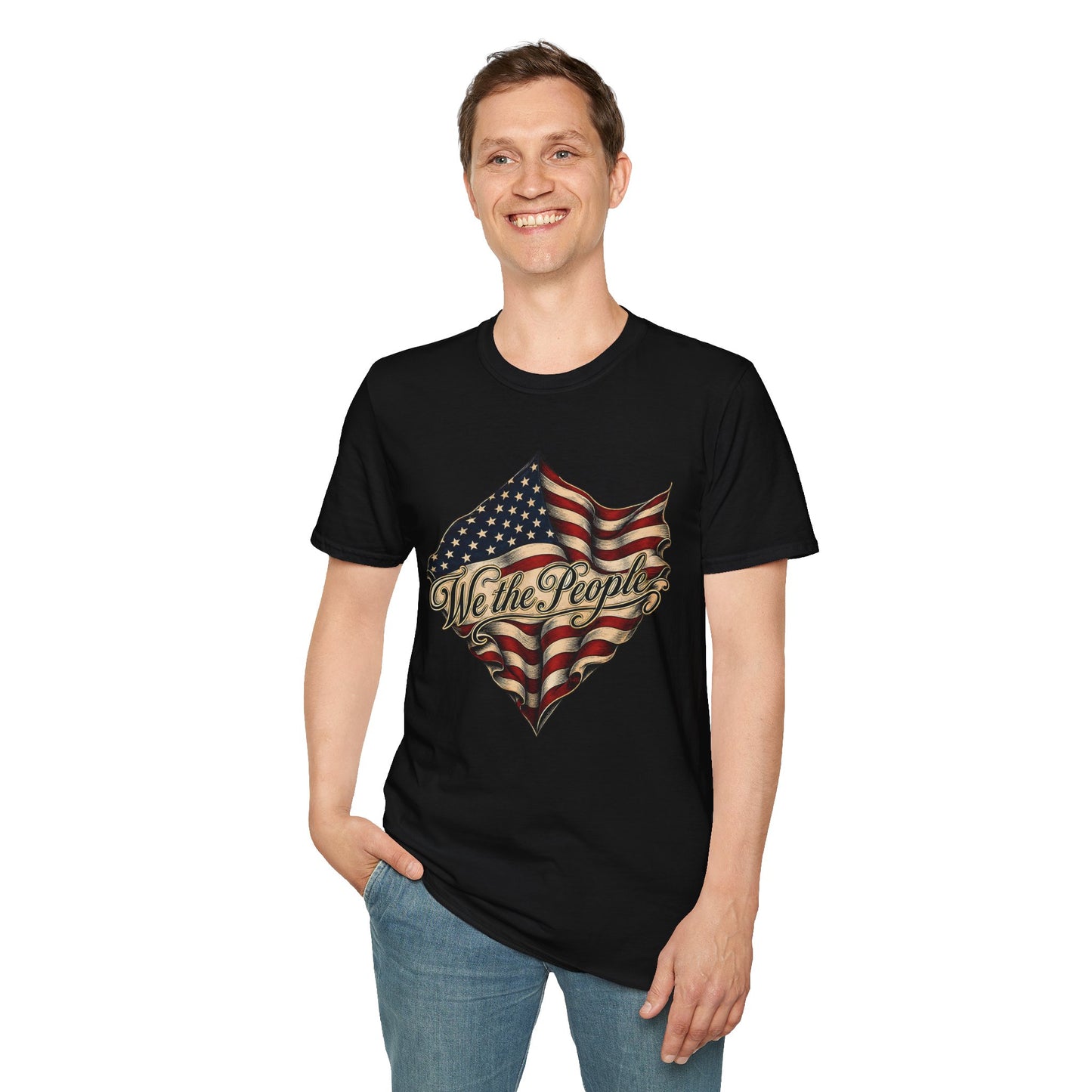We the People Flag T-Shirt — Vintage American Patriotic Tee